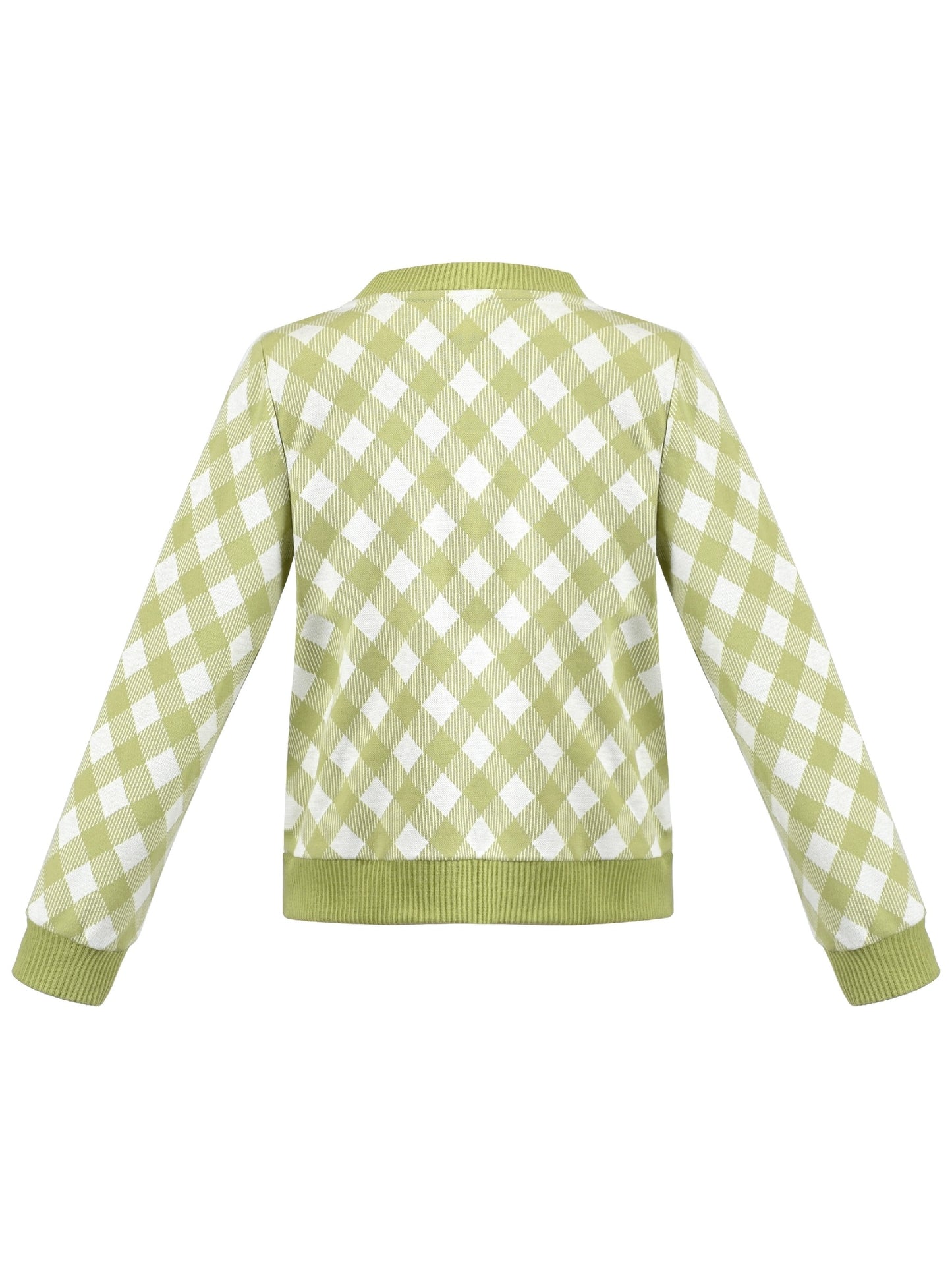 Girls Pink Top Tee Heart Button Ruffle Collar Long Sleeve Casual Green