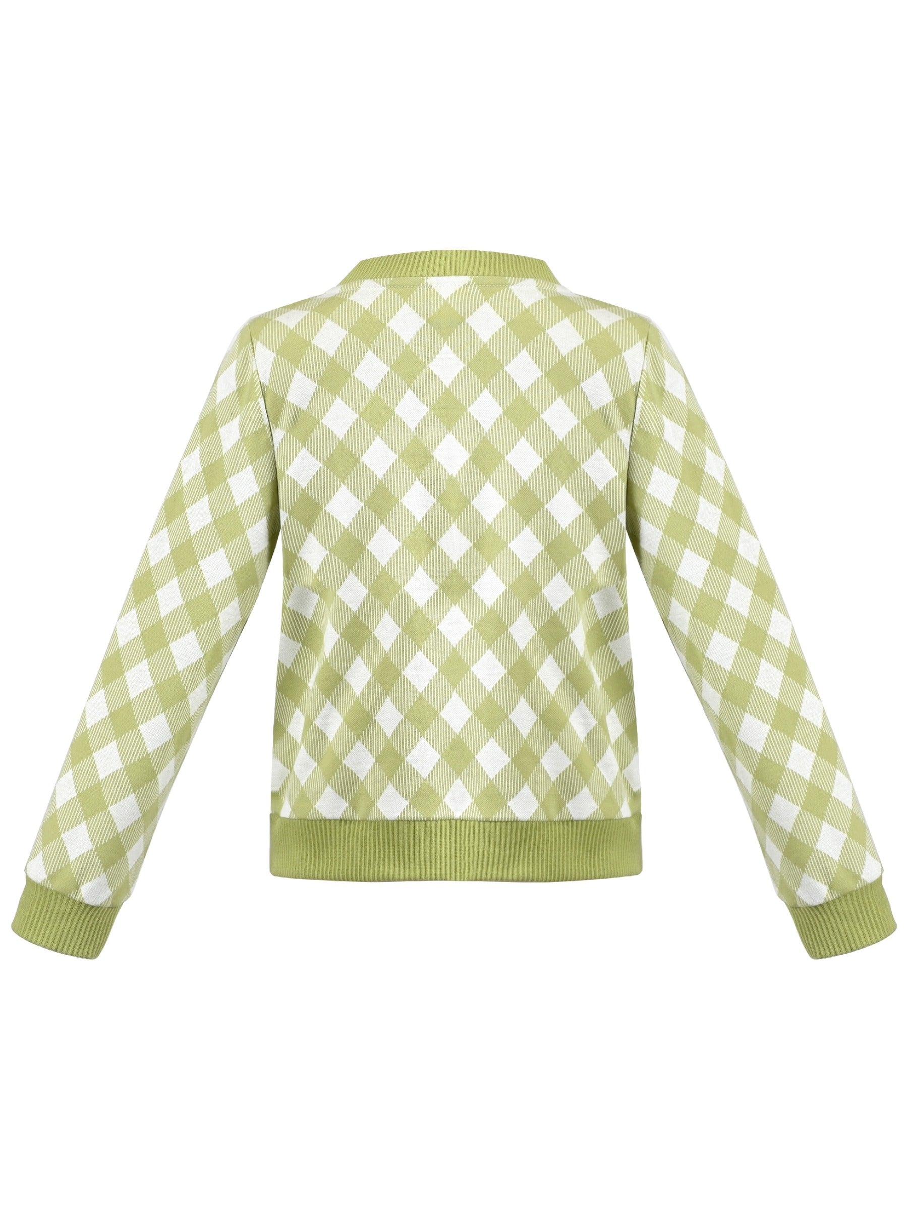 Girls Pink Top Tee Heart Button Ruffle Collar Long Sleeve Casual Green