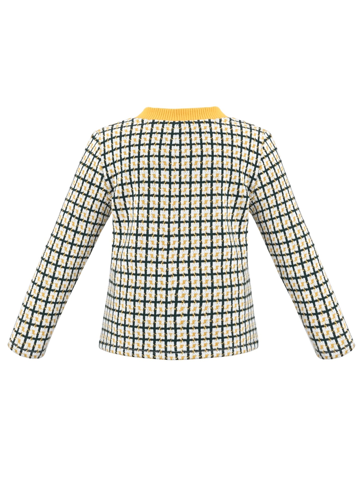 Girls Pink Top Tee Heart Button Ruffle Collar Long Sleeve Casual Yellow