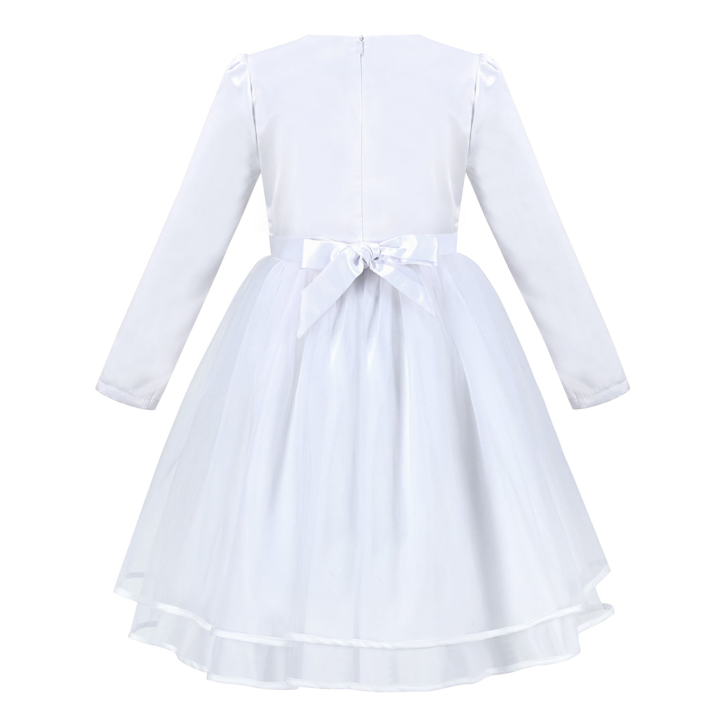 Flower Girls Dress White Layered Tulle Party Pageant Wedding Princess White