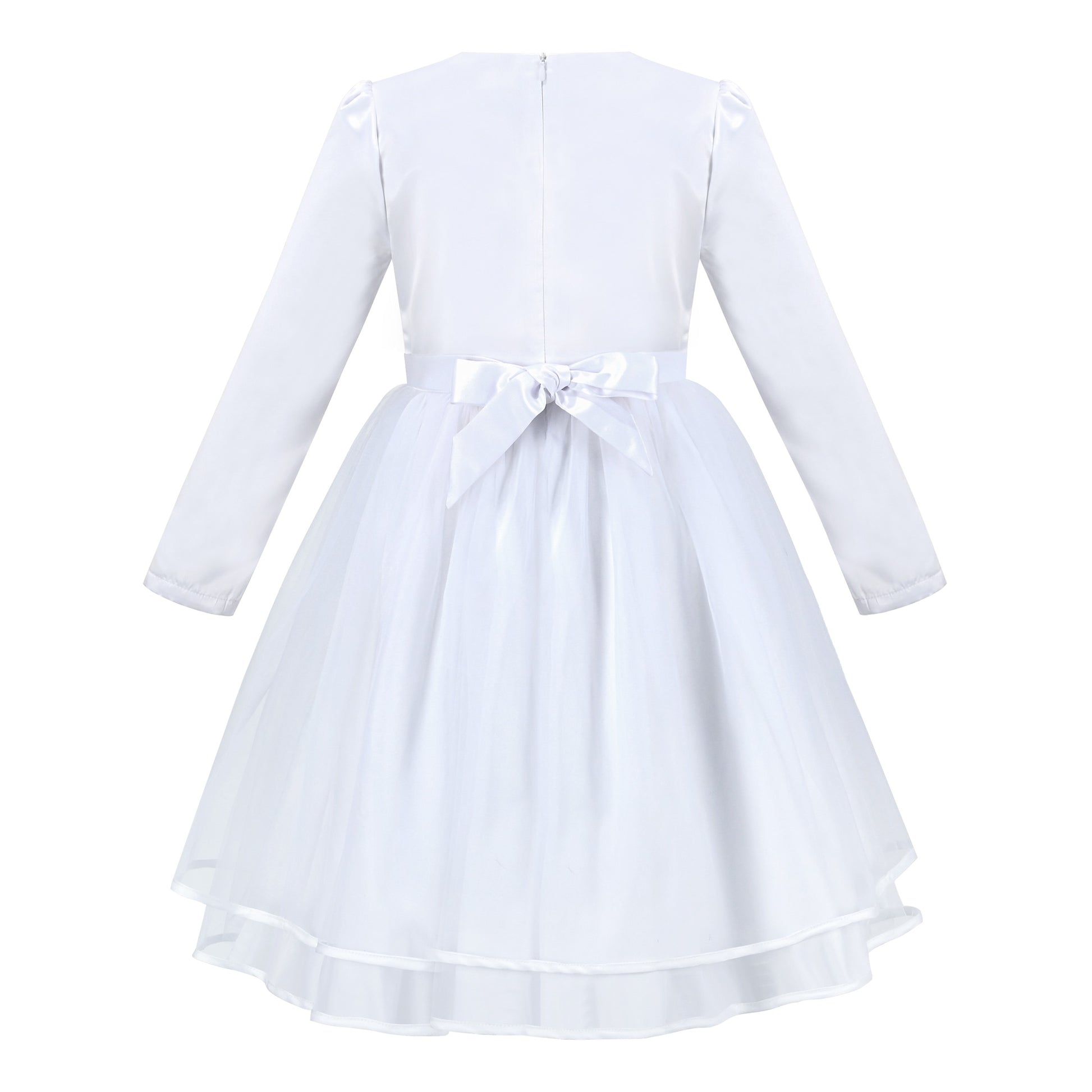 Flower Girls Dress White Layered Tulle Party Pageant Wedding Princess White