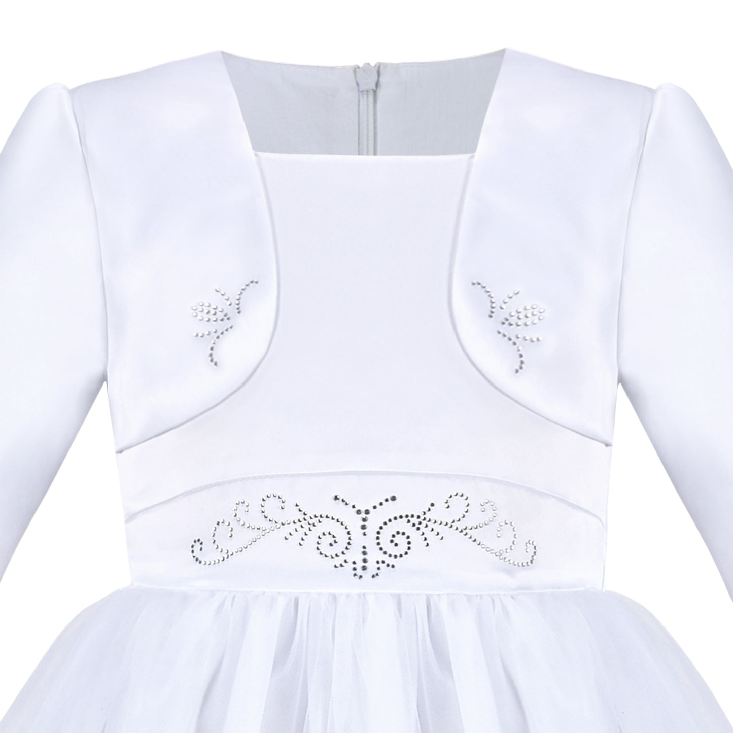 Flower Girls Dress White Layered Tulle Party Pageant Wedding Princess White
