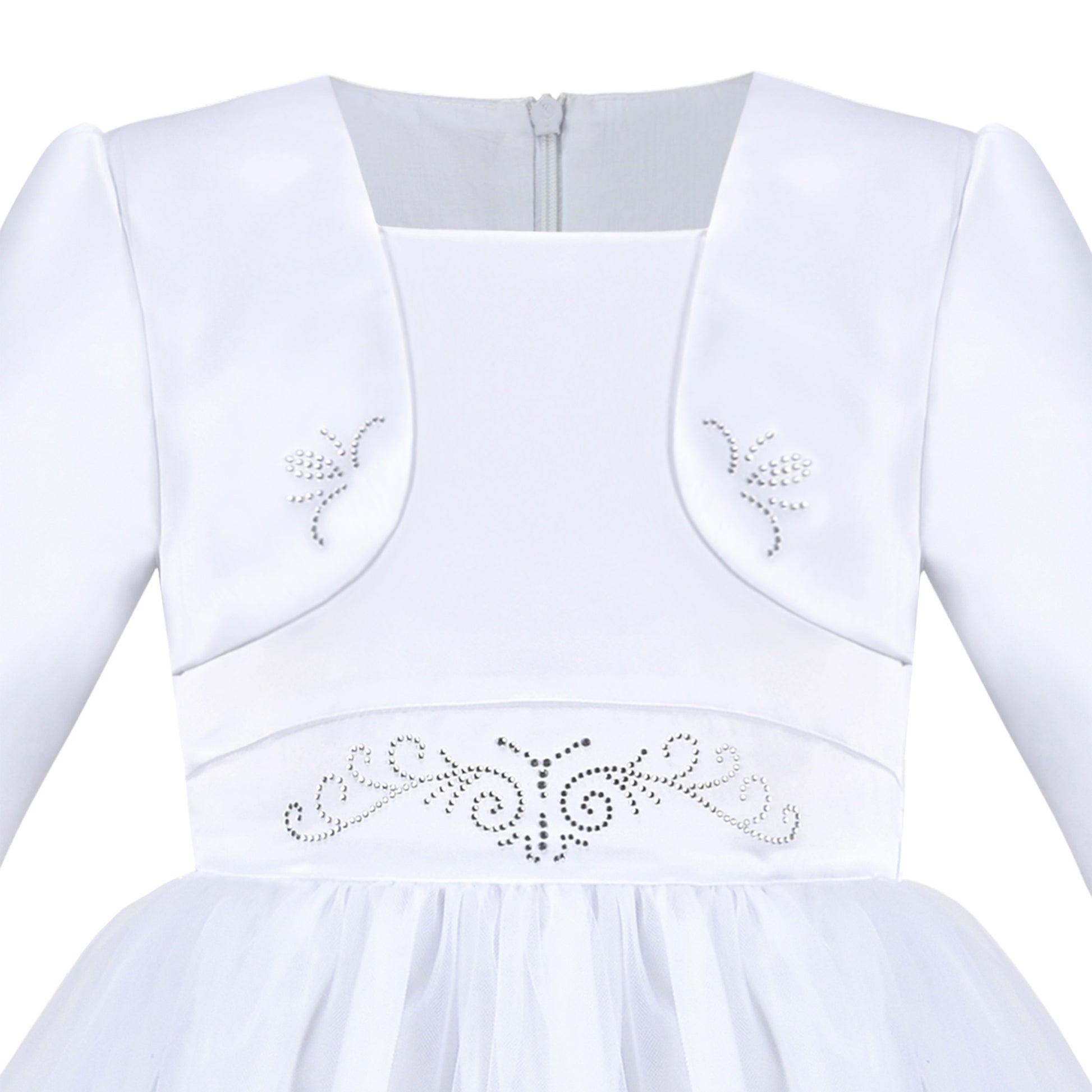 Flower Girls Dress White Layered Tulle Party Pageant Wedding Princess White