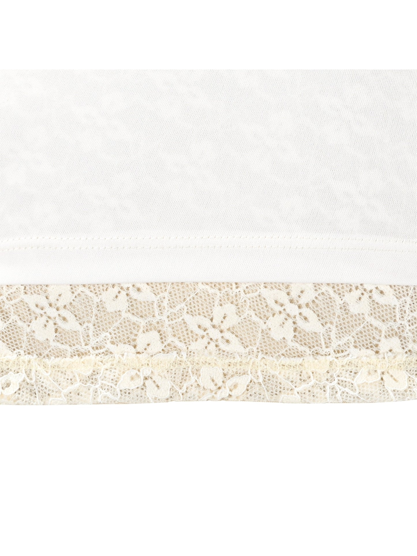 Girls Dress Flower Lace White Collar Skirt Dress Beige