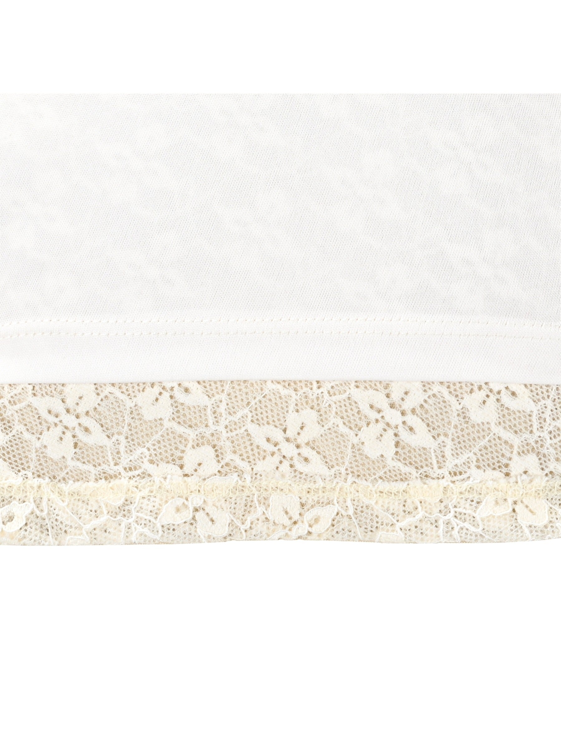 Girls Dress Flower Lace White Collar Skirt Dress Beige