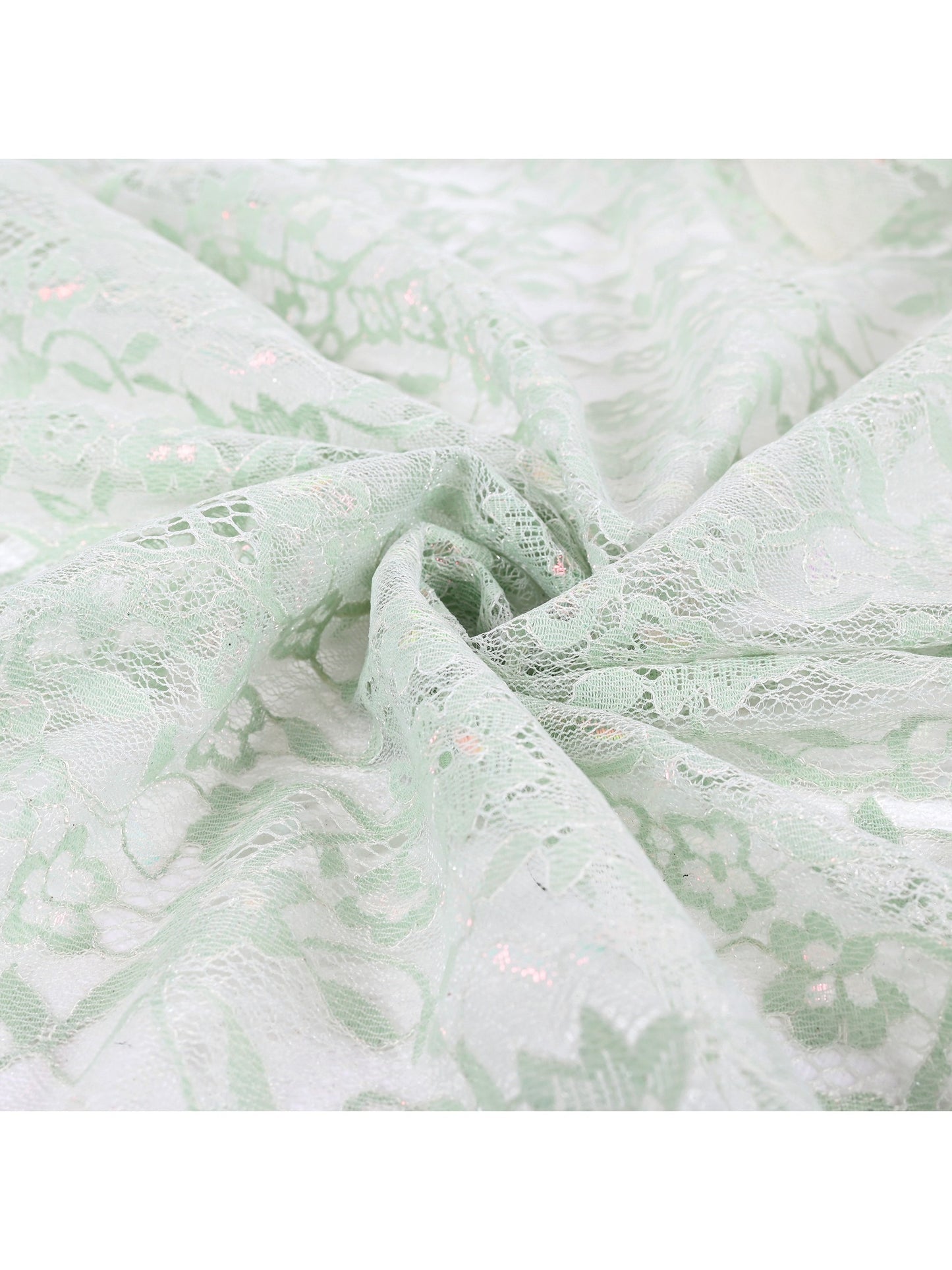 Girls Dress Flower Lace White Collar Skirt Dress Green