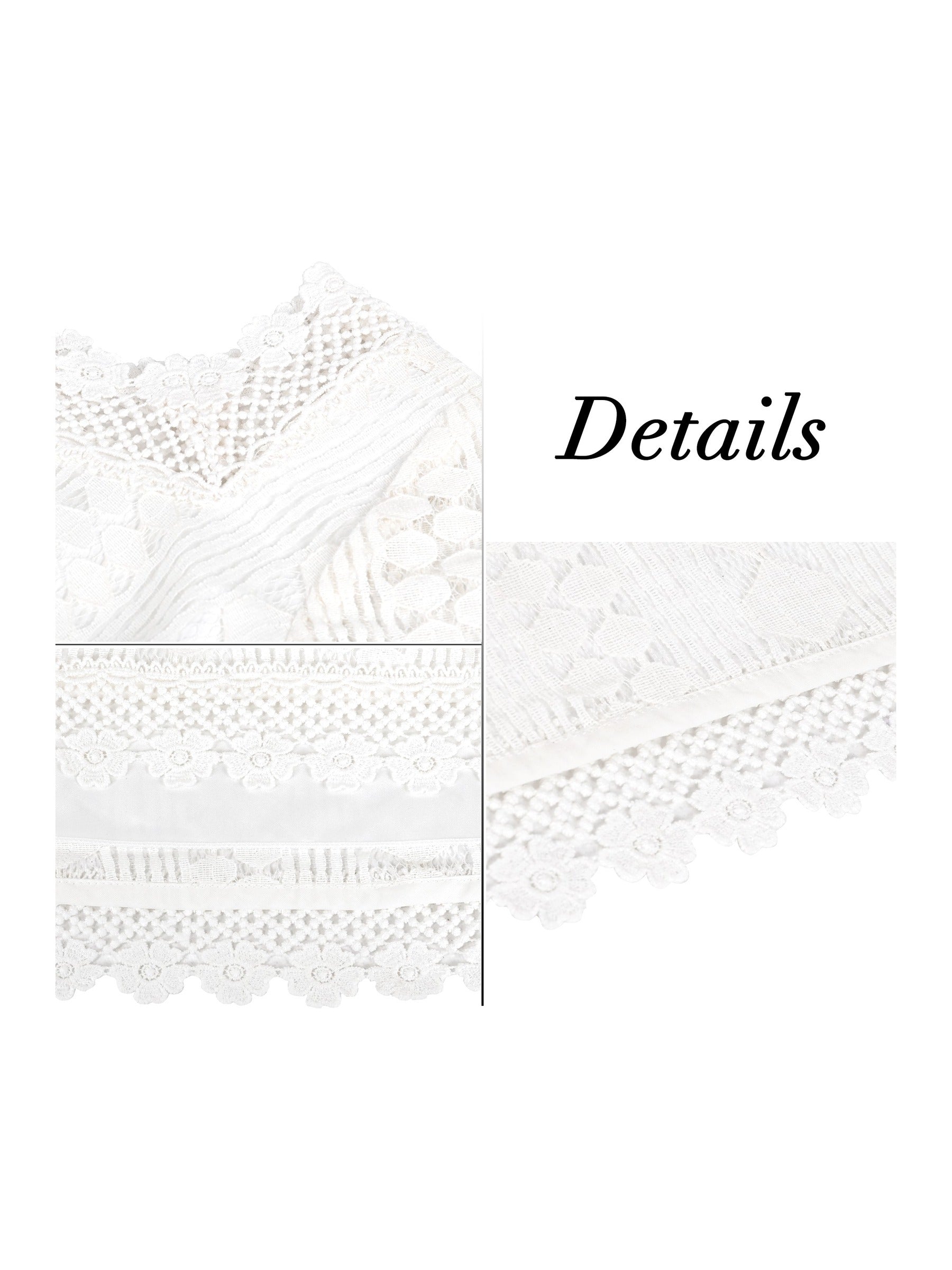 Girls Dress Flower Lace White Collar Skirt Dress White