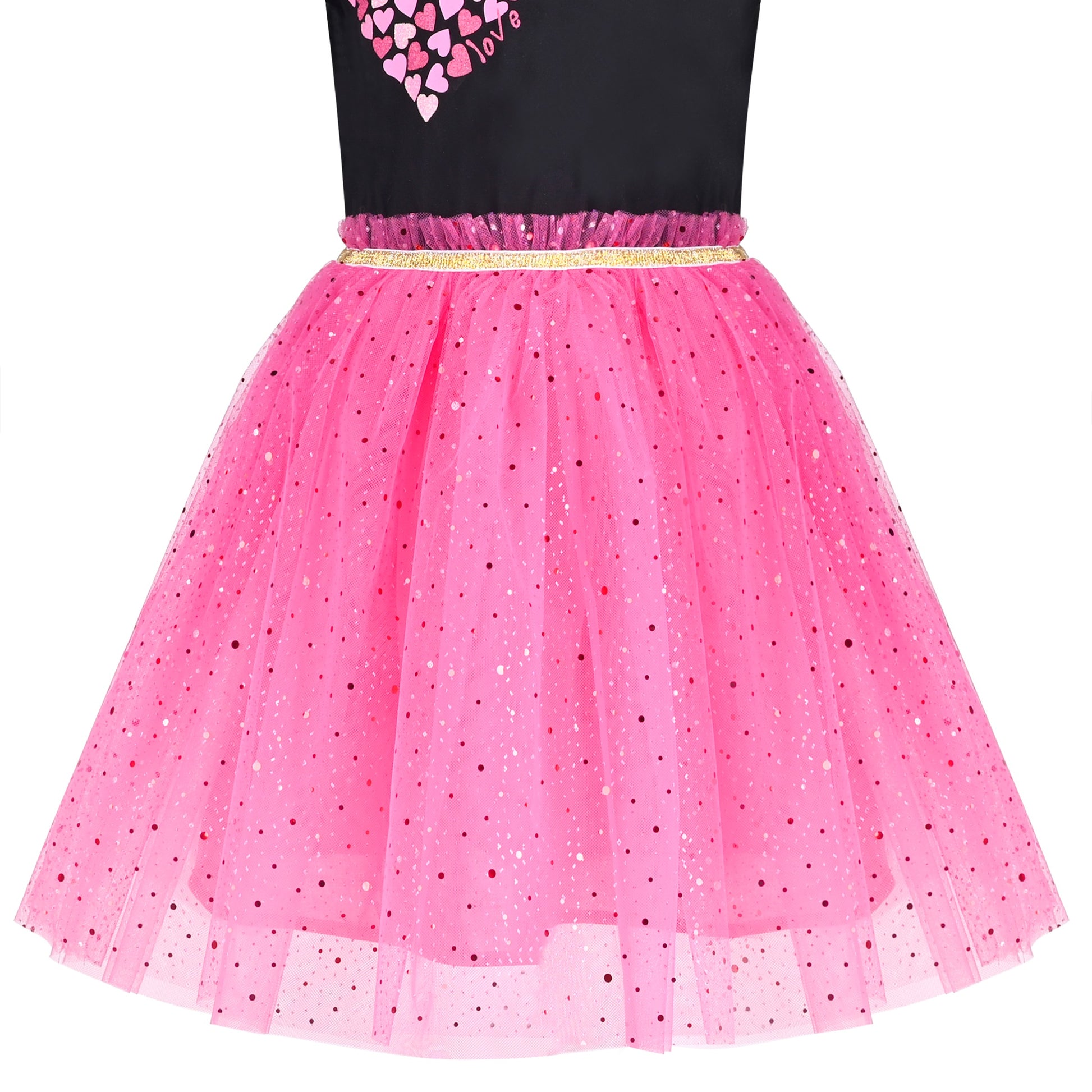 Girls Dress Rainbow Colorful Tulle Skirt Long Sleeve Holiday Party Pink