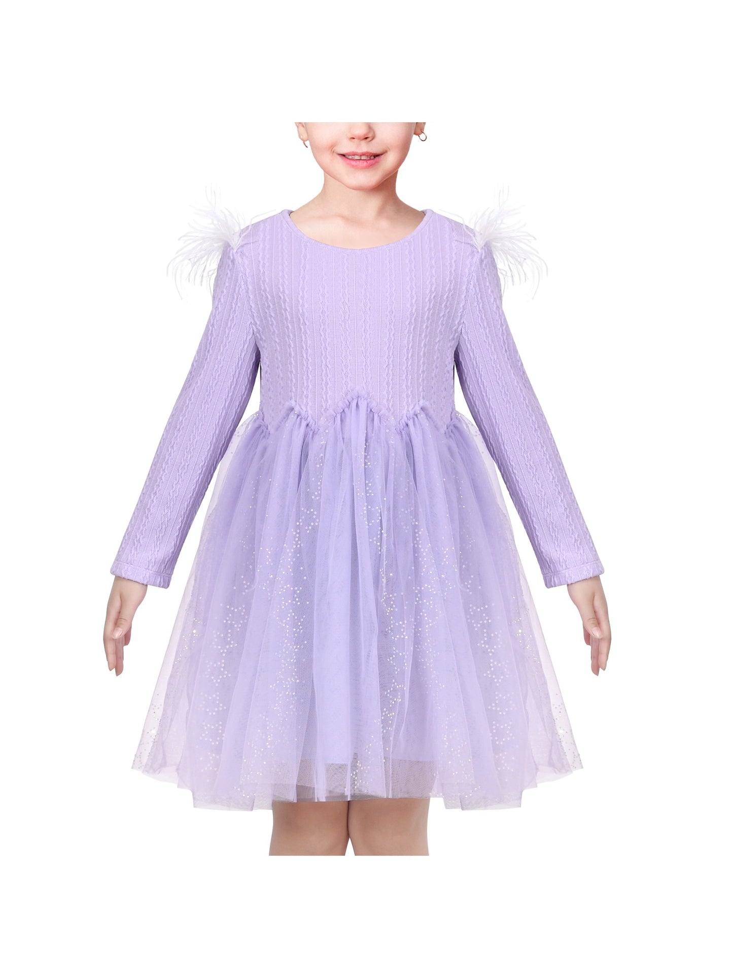 Girls Dress Black Heart Tulle Party Velvet Valentine's Day Party Purple