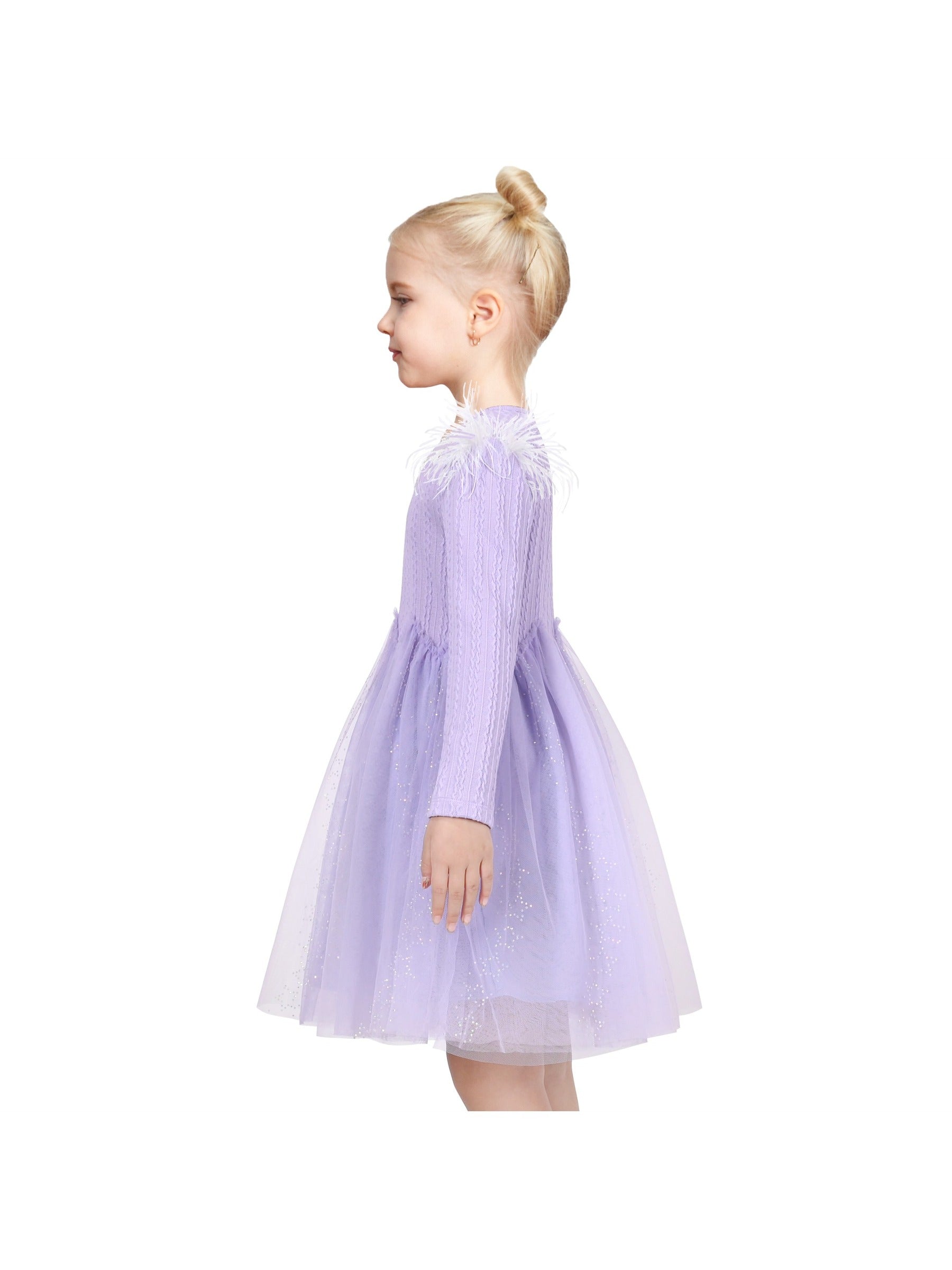 Girls Dress Black Heart Tulle Party Velvet Valentine's Day Party Purple