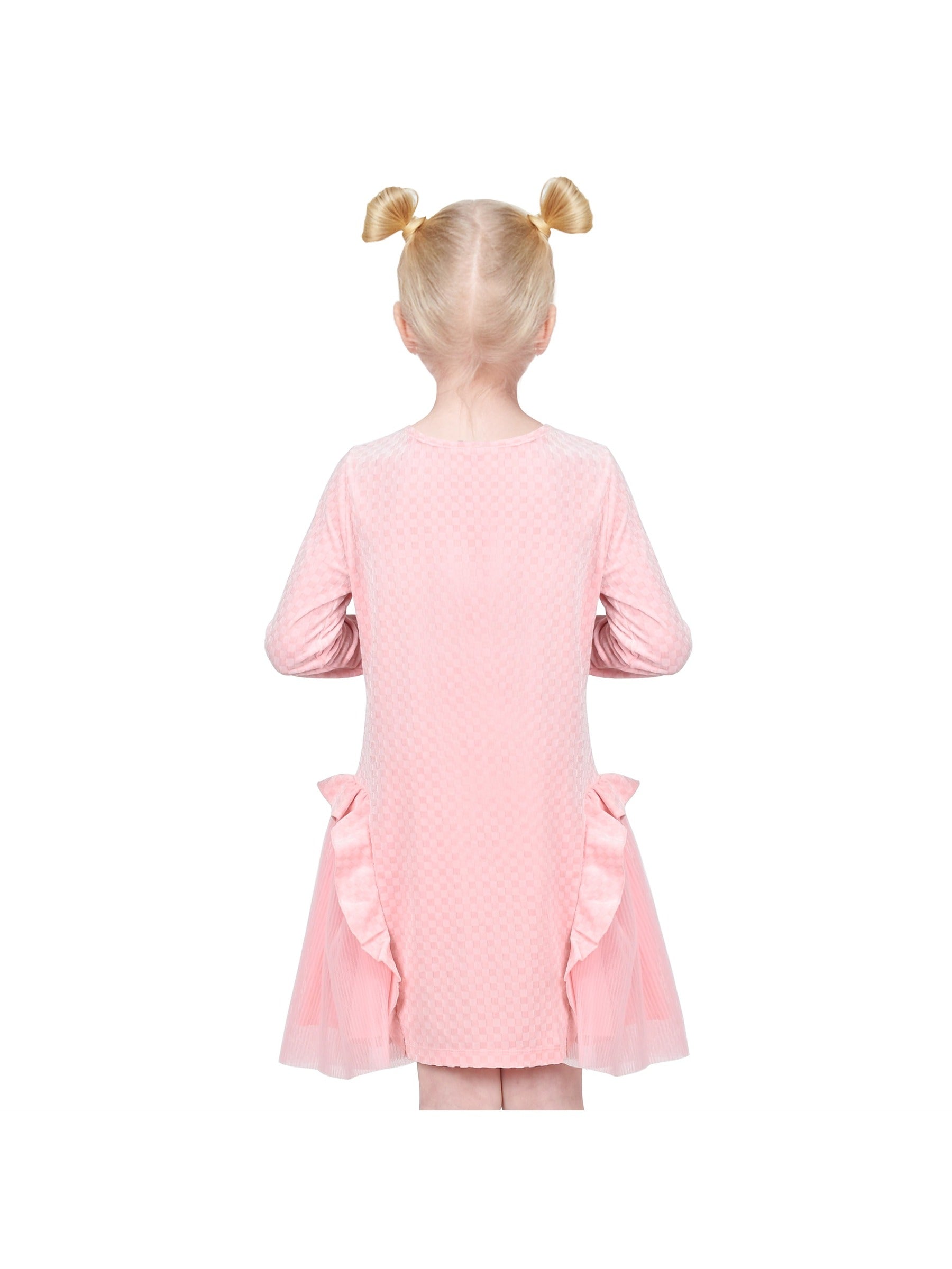 Girls Dress Christmas Santa Reindeer 2-in-1 Top Dress Pink
