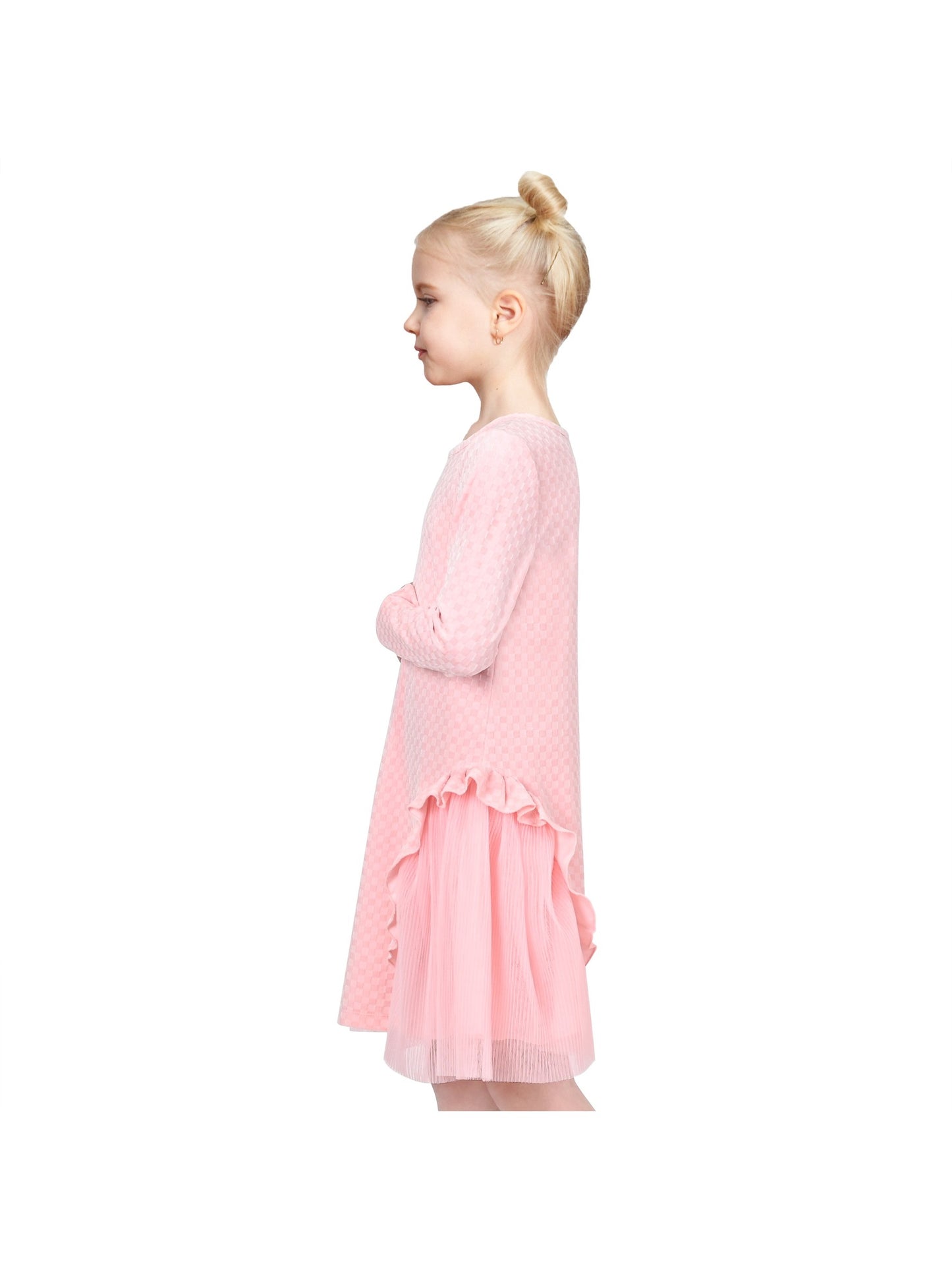 Girls Dress Christmas Santa Reindeer 2-in-1 Top Dress Pink