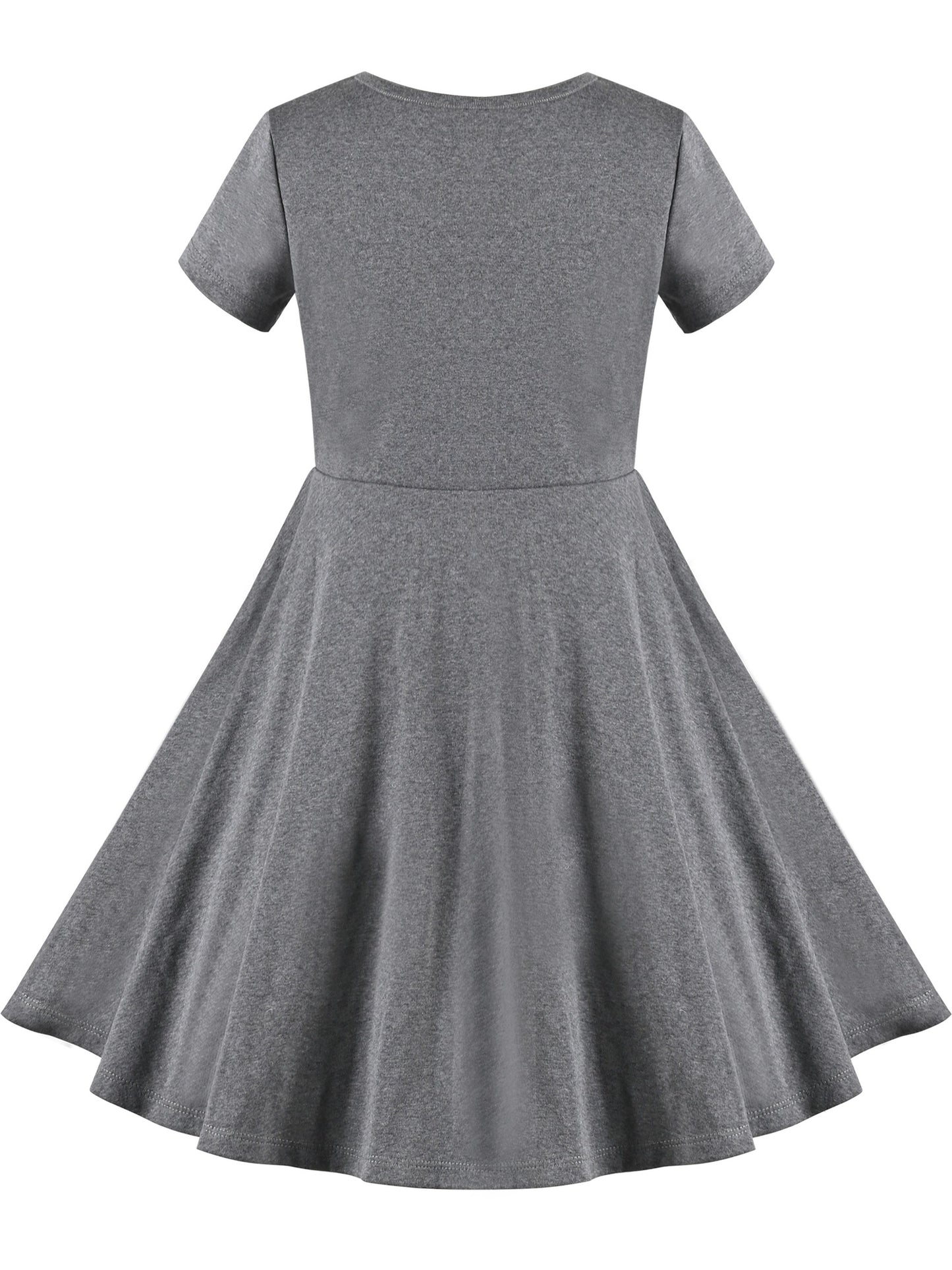 Girls Dress Blue Dot Rabbit Bunny Knitted Cotton Sundress Gray