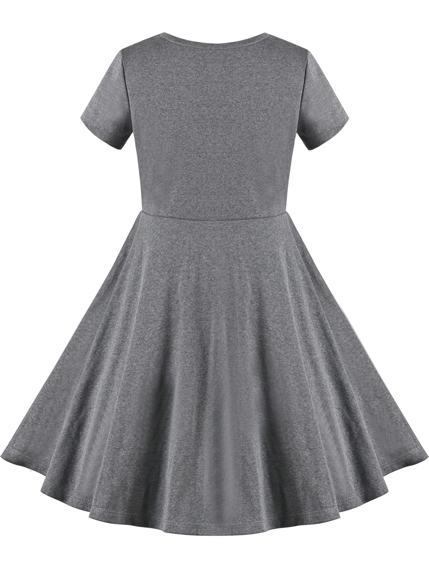 Girls Dress Blue Dot Rabbit Bunny Knitted Cotton Sundress Gray