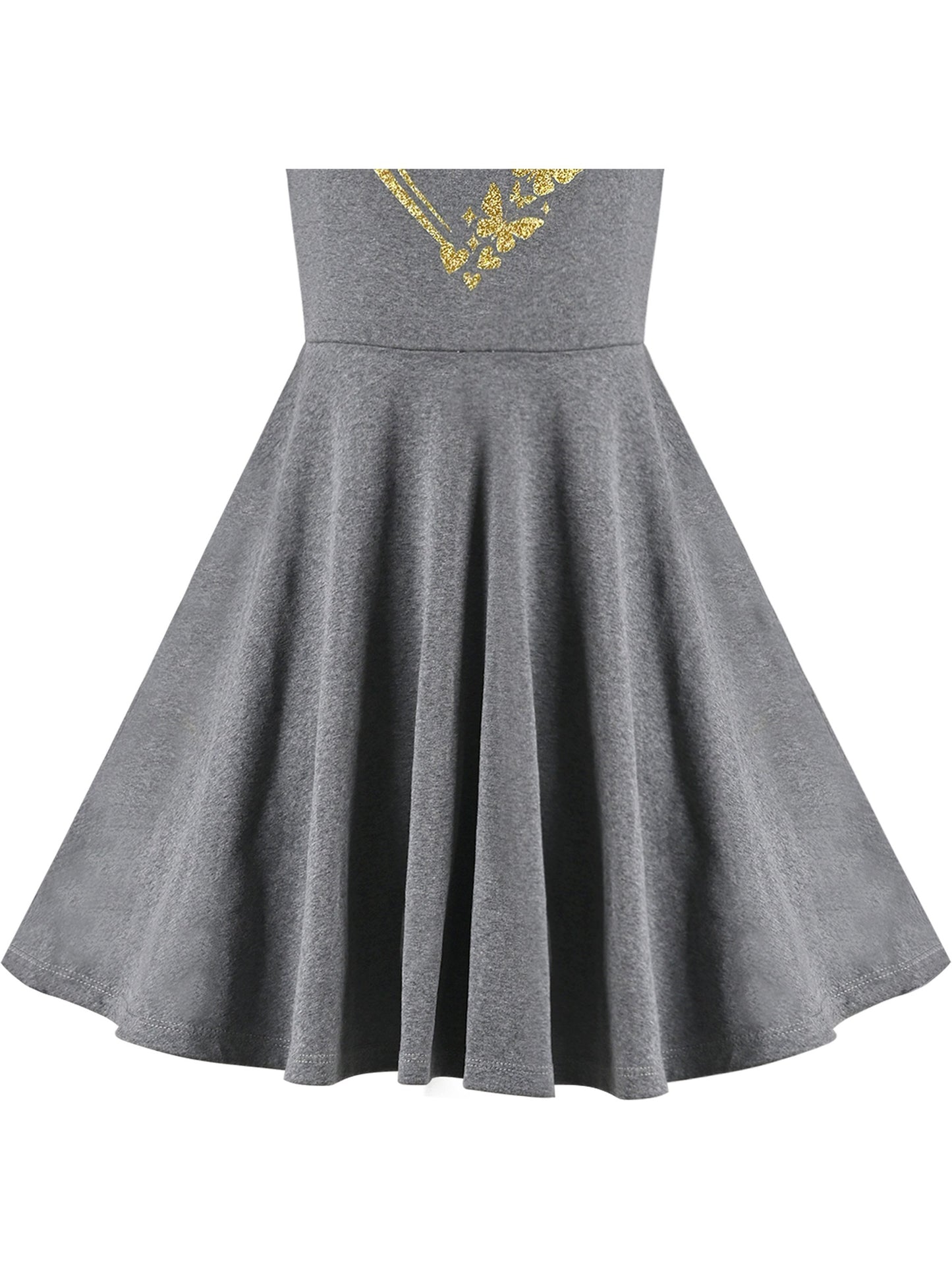 Girls Dress Blue Dot Rabbit Bunny Knitted Cotton Sundress Gray