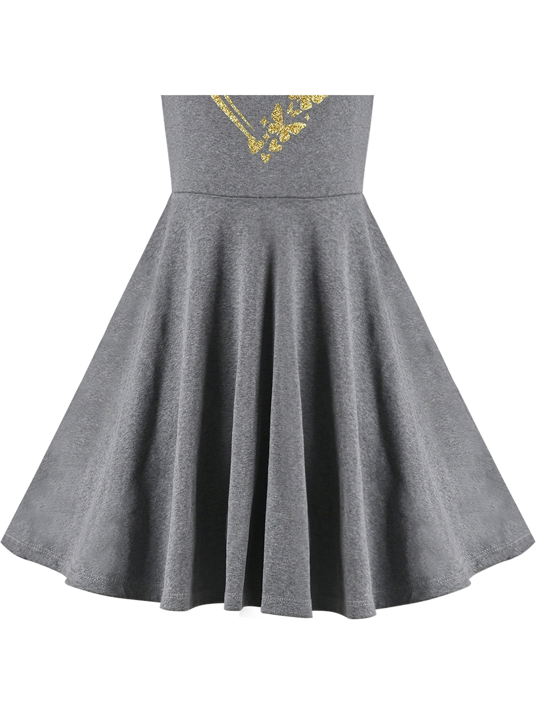 Girls Dress Blue Dot Rabbit Bunny Knitted Cotton Sundress Gray