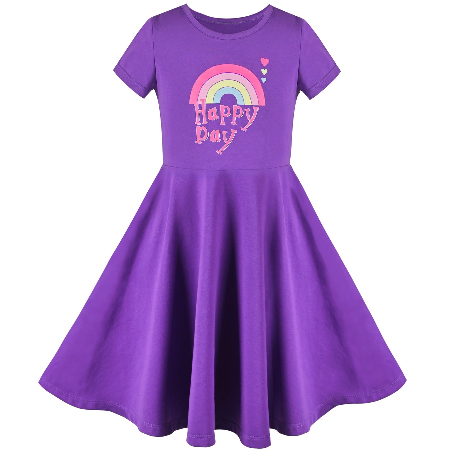 Girls Dress Blue Dot Rabbit Bunny Knitted Cotton Sundress Purple