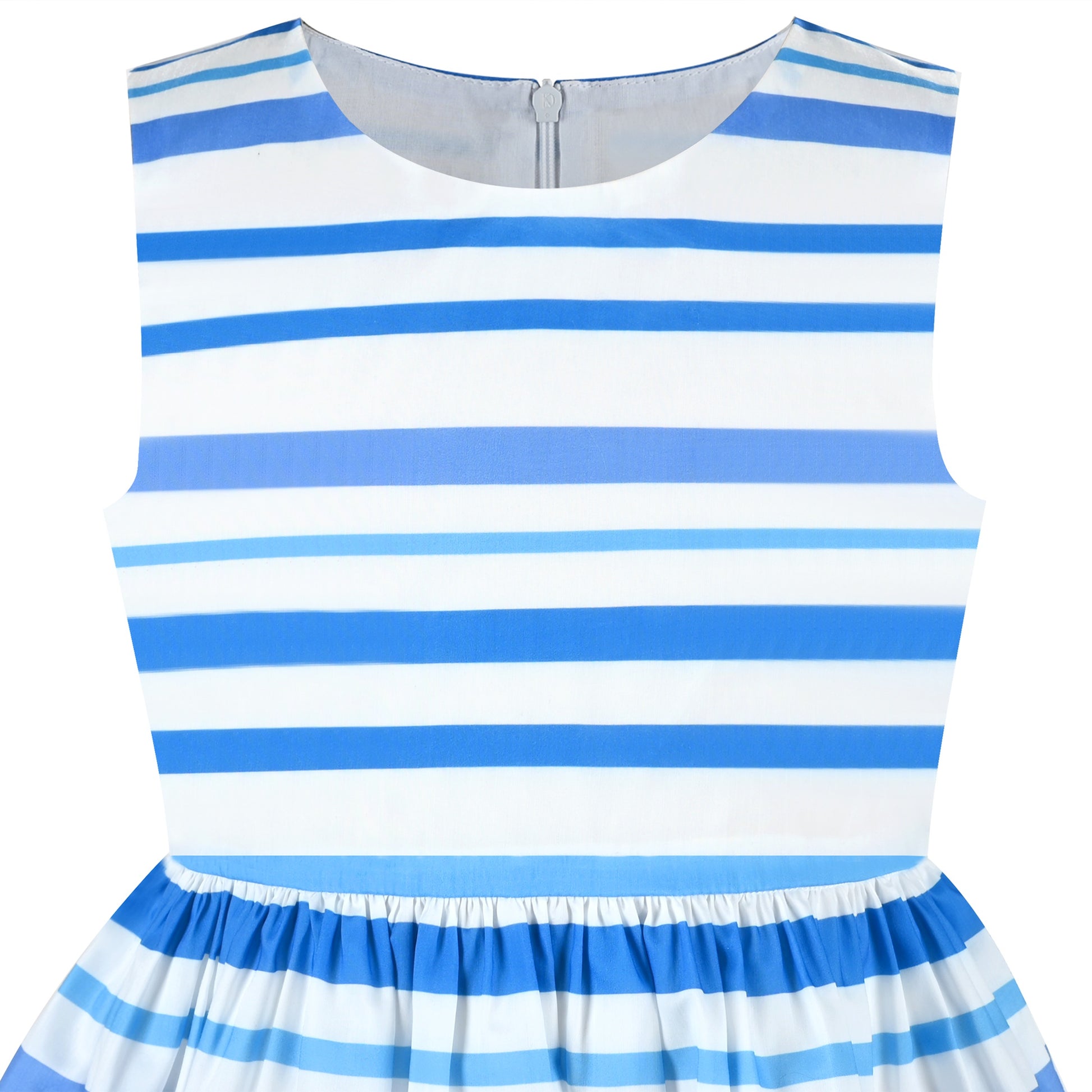 Girls Dress Black Striped Pink Flower Sundress Blue
