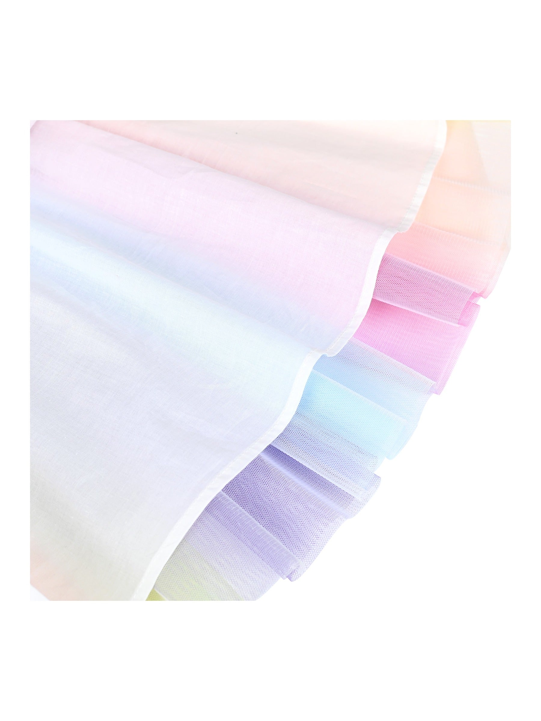 Girls Dress Sequin Stripe Ruffle Fairy Rainbow Colorful Long Sleeve Multi-Color