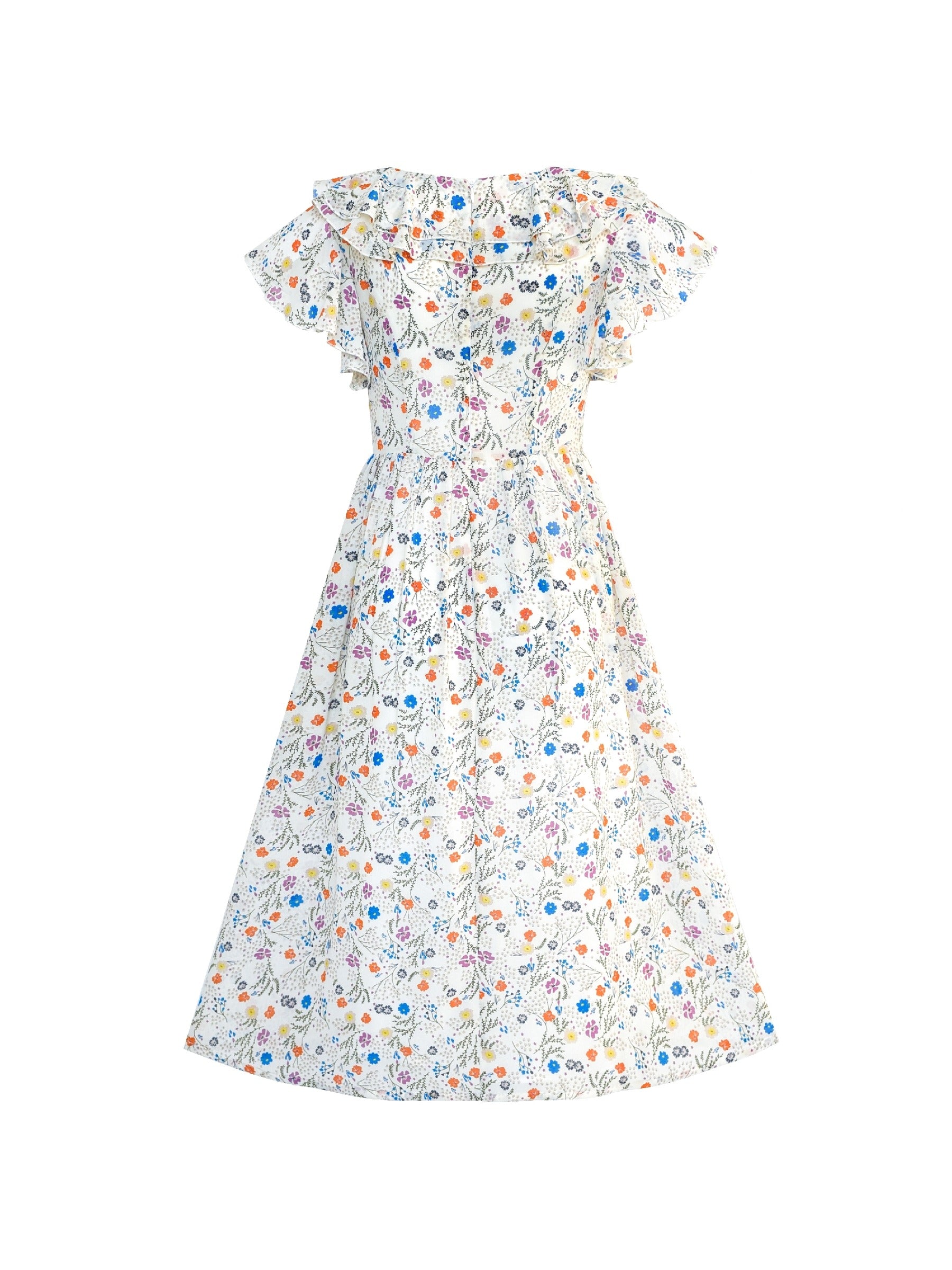 Women's Short Sleeve Casual Floral Printed Vintage Maxi Dress Beige