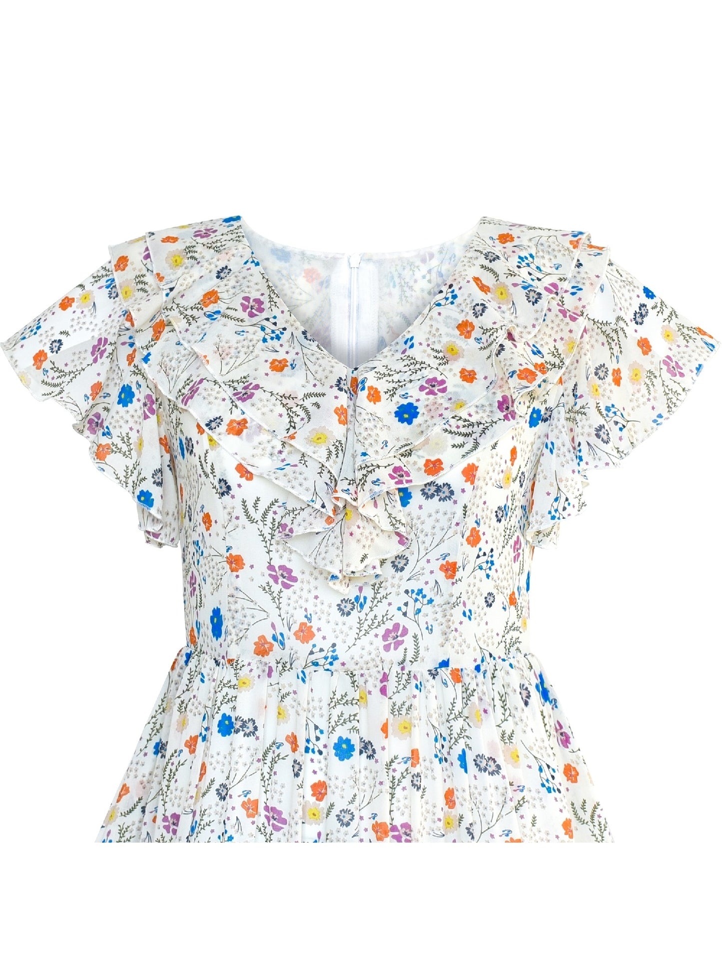 Women's Short Sleeve Casual Floral Printed Vintage Maxi Dress Beige