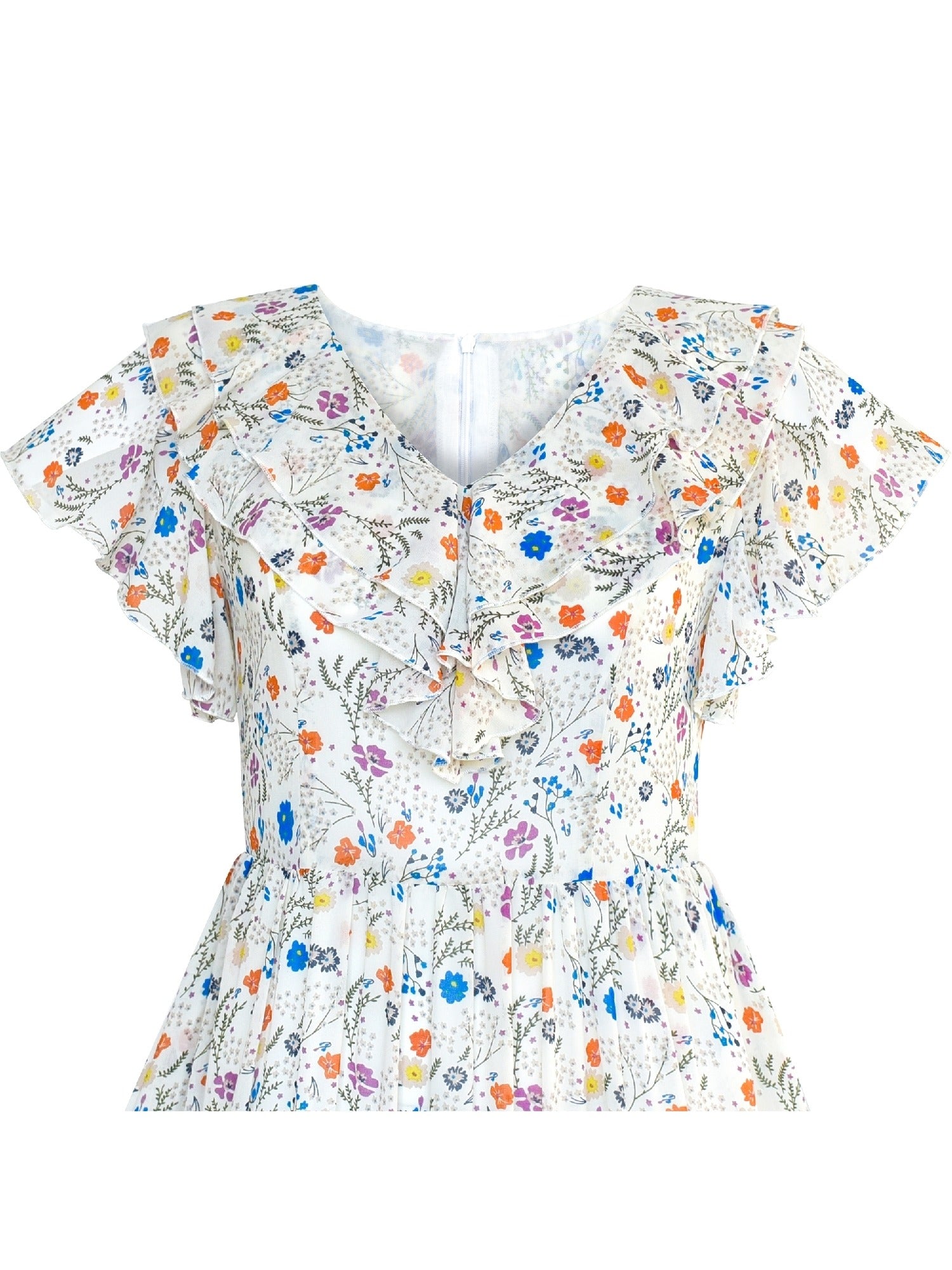 Women's Short Sleeve Casual Floral Printed Vintage Maxi Dress Beige