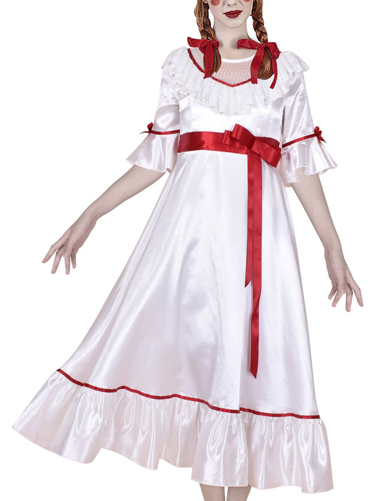 Girls Dress Mom's Costume Cosplay for Annabelle Halloween Party White