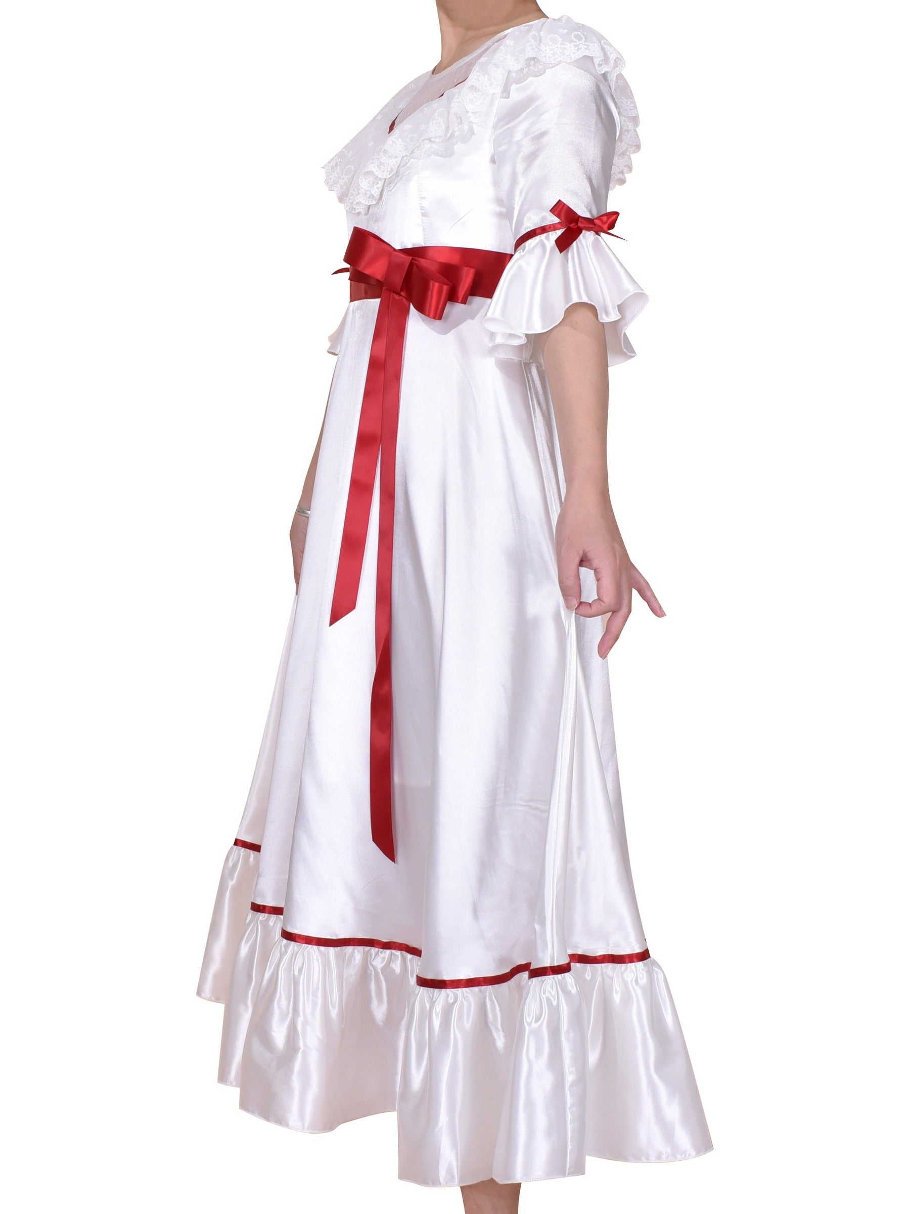 Girls Dress Mom's Costume Cosplay for Annabelle Halloween Party White