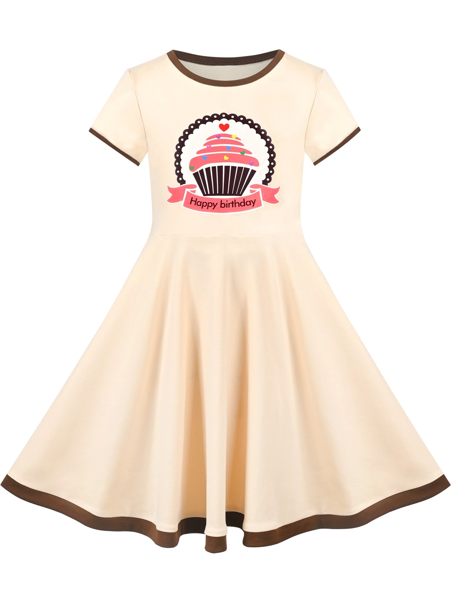 Girls Dress Blue Dot Rabbit Bunny Knitted Cotton Sundress Beige