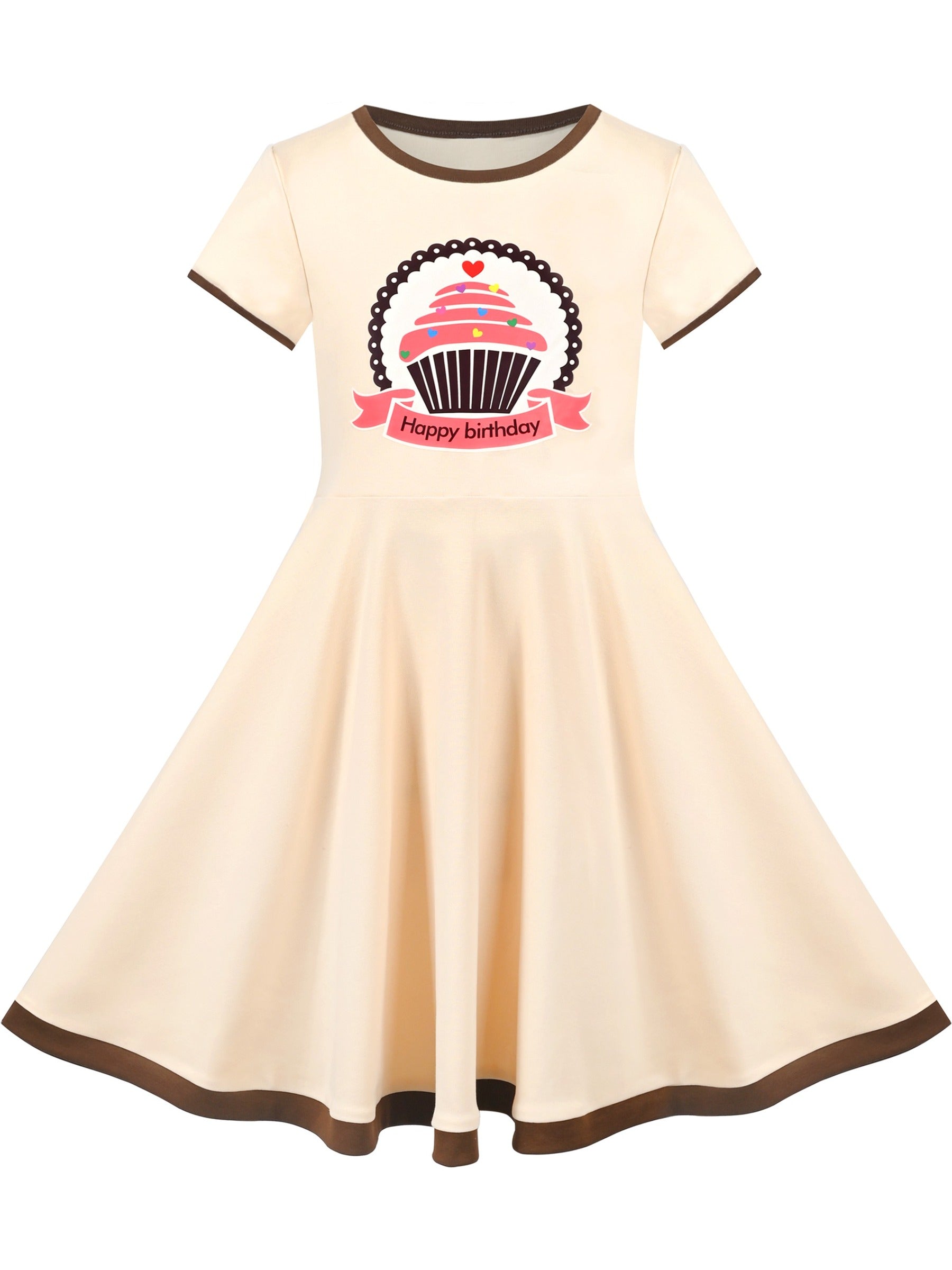 Girls Dress Blue Dot Rabbit Bunny Knitted Cotton Sundress Beige