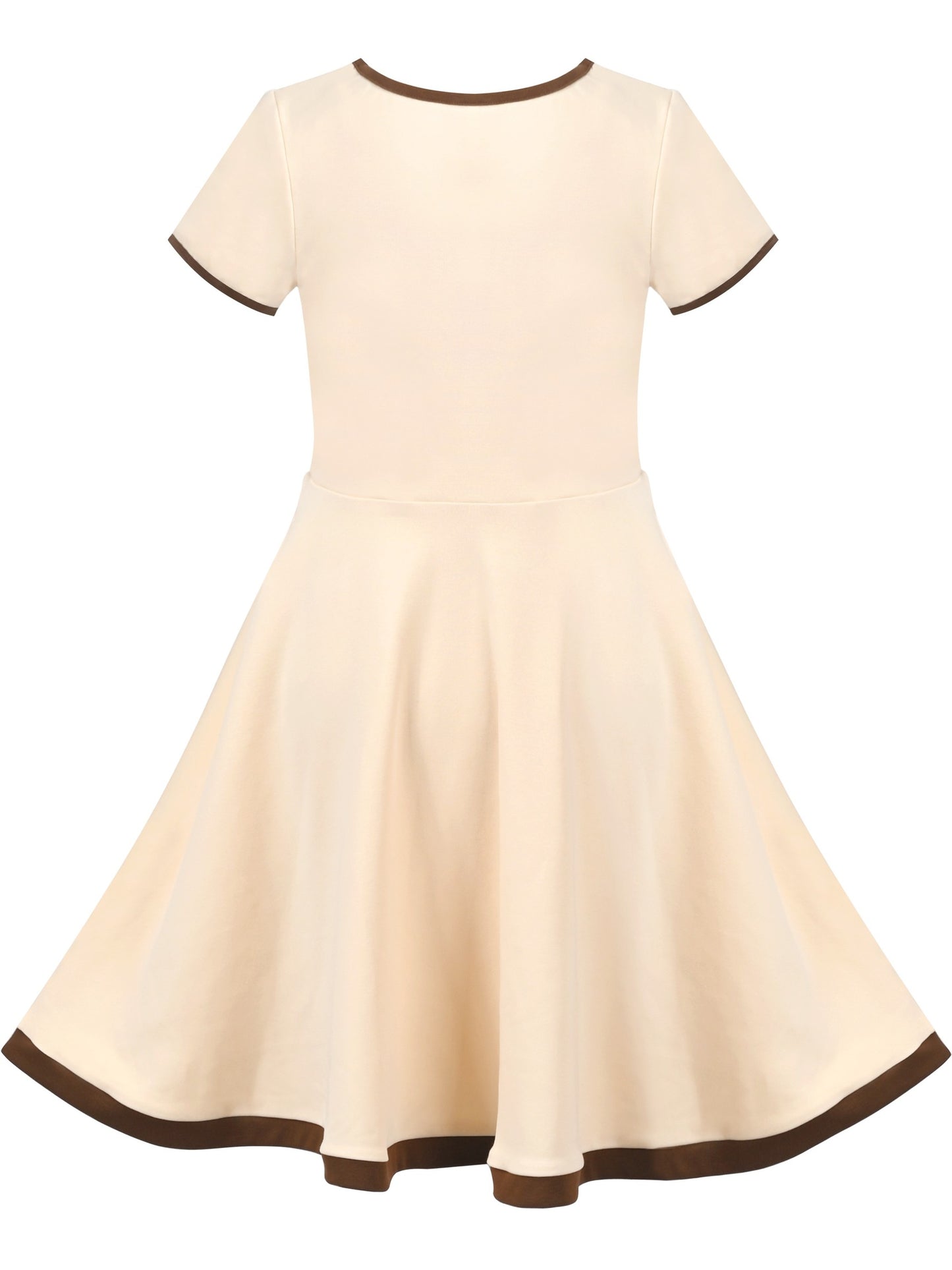 Girls Dress Blue Dot Rabbit Bunny Knitted Cotton Sundress Beige