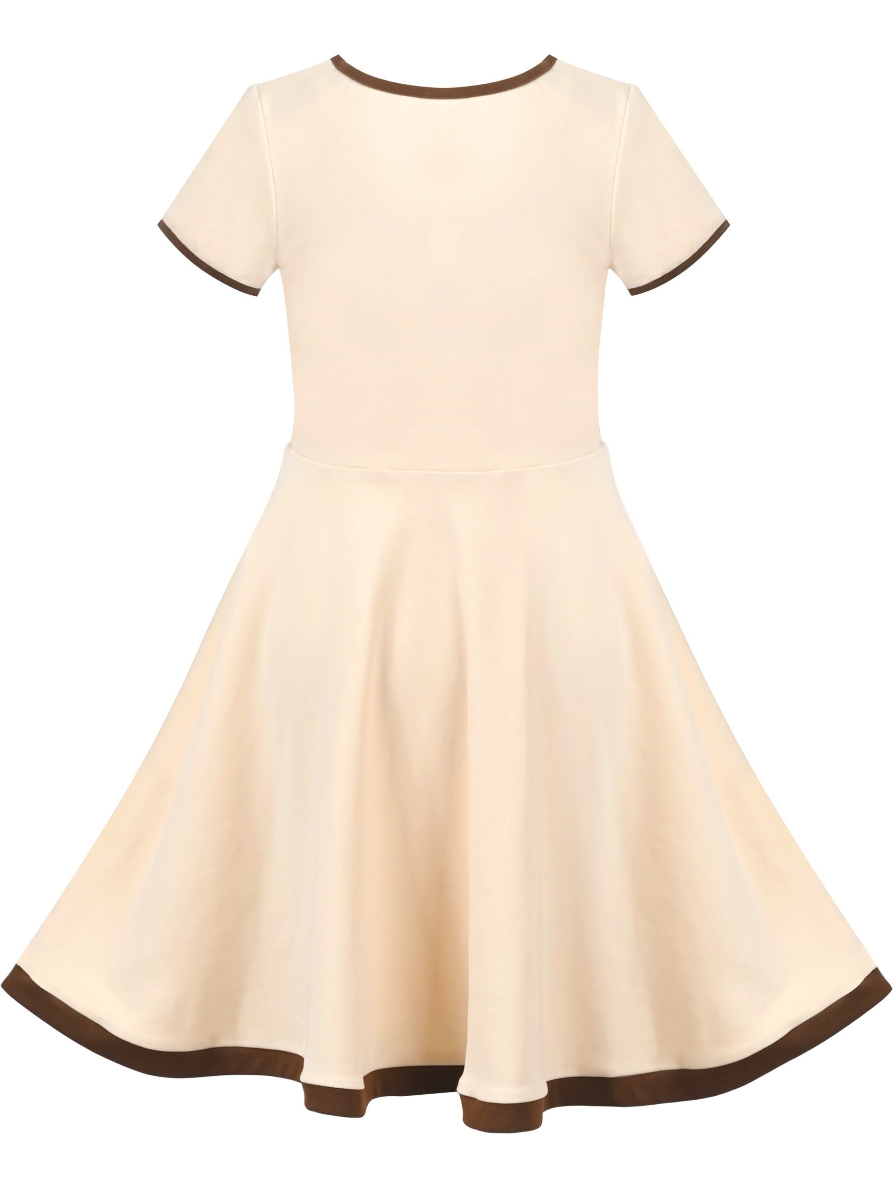 Girls Dress Blue Dot Rabbit Bunny Knitted Cotton Sundress Beige