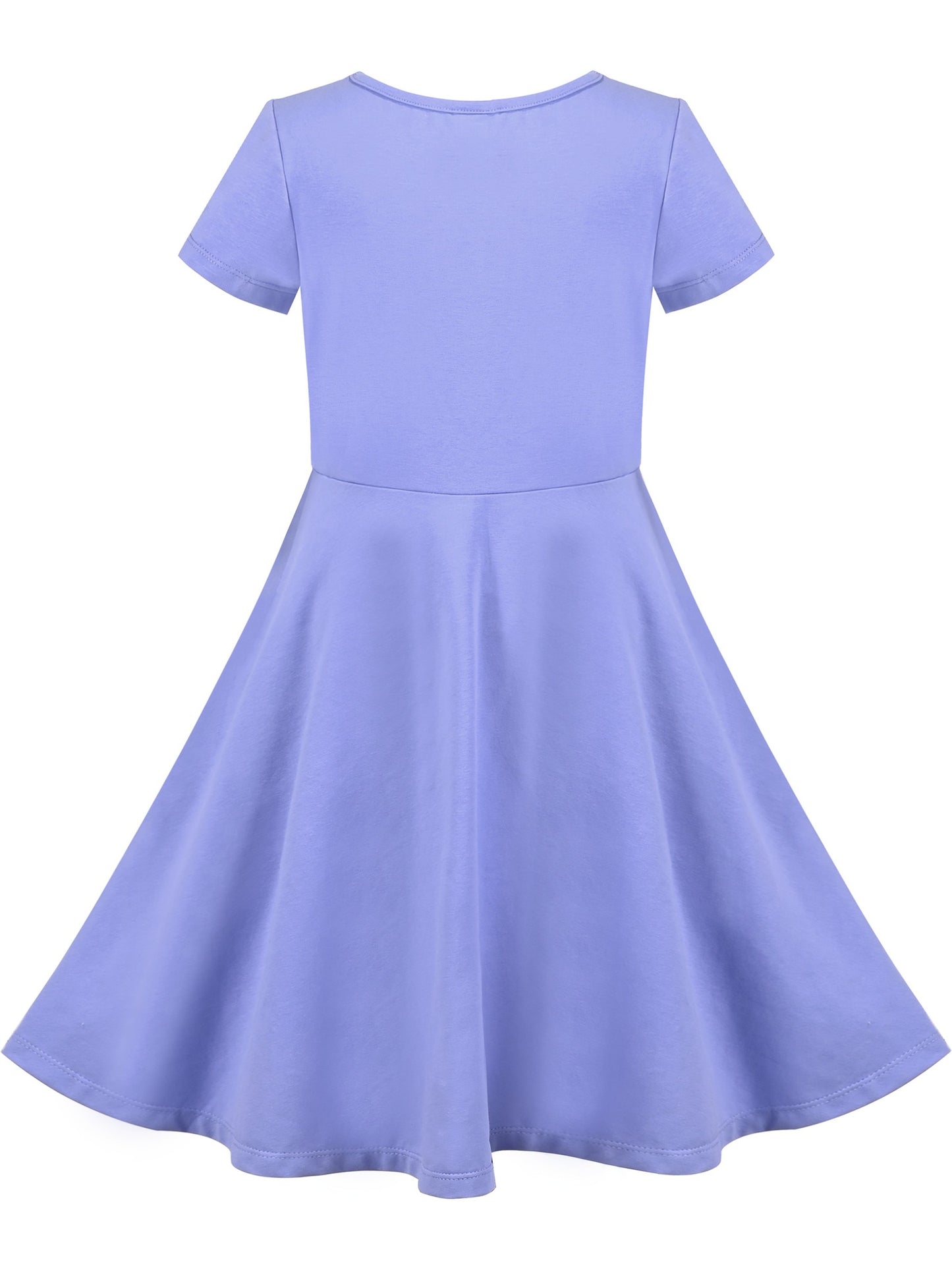 Girls Dress Blue Dot Rabbit Bunny Knitted Cotton Sundress Blue