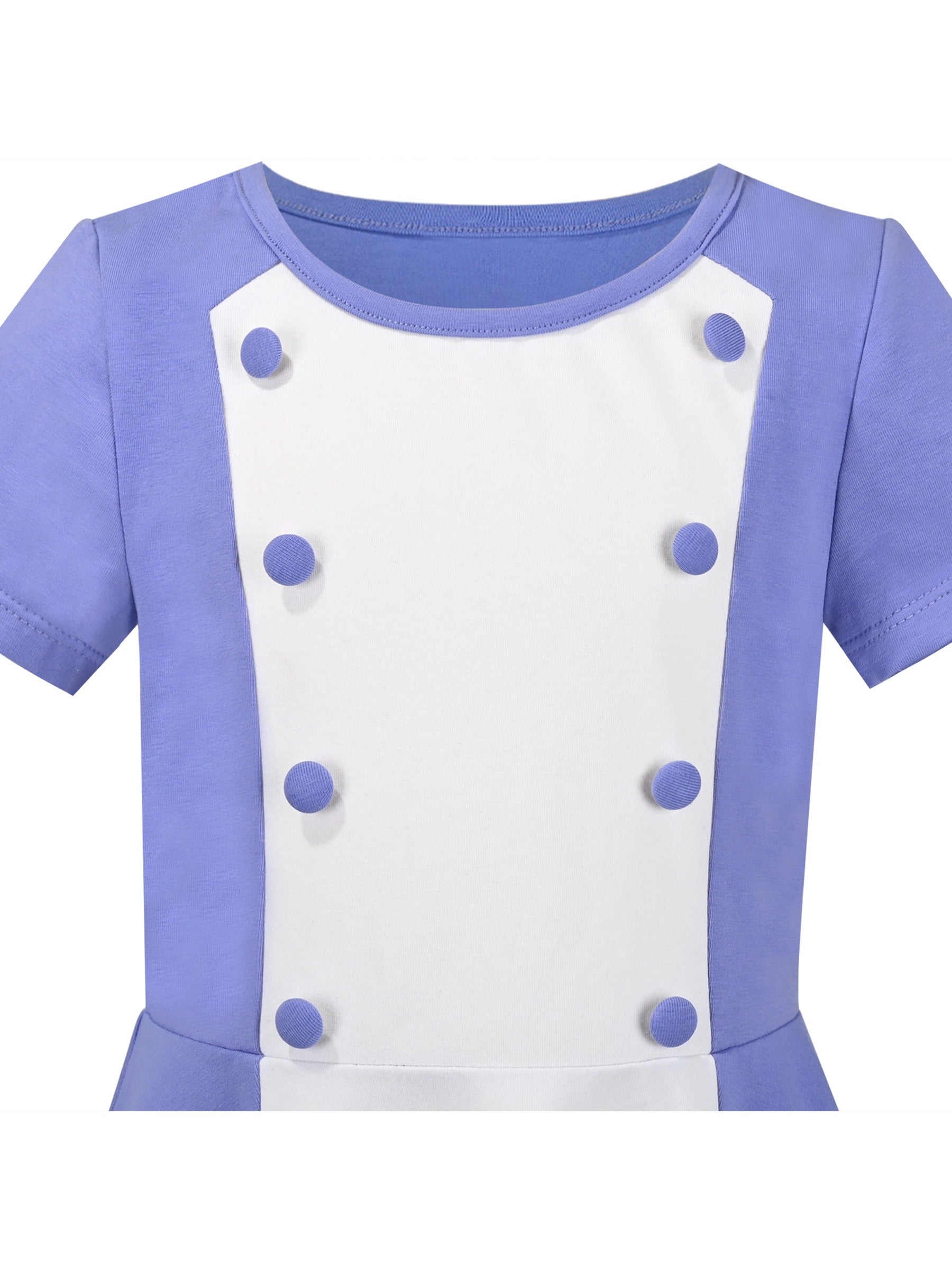 Girls Dress Blue Dot Rabbit Bunny Knitted Cotton Sundress Blue