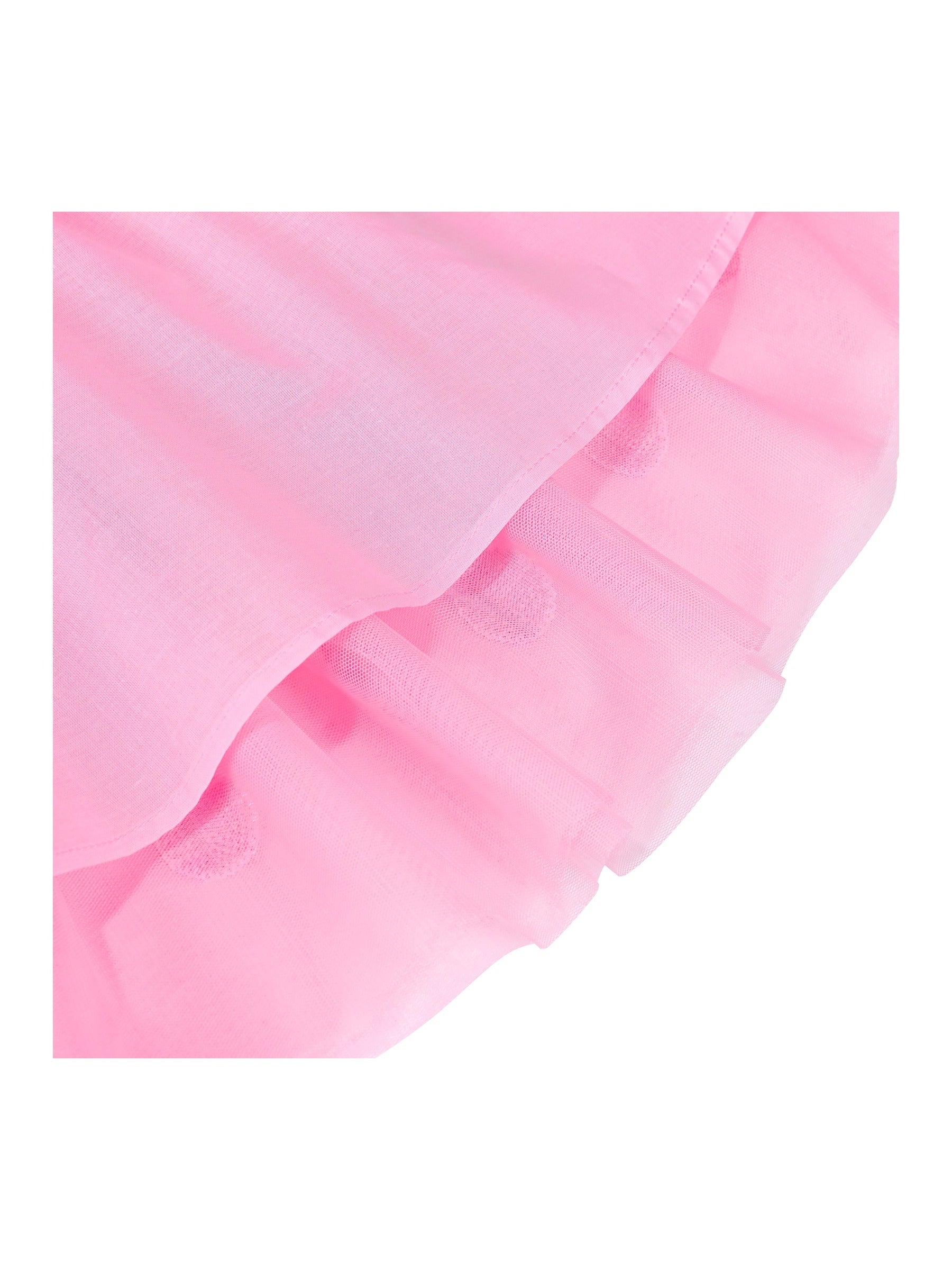 Girls Dress Sequin Stripe Ruffle Fairy Rainbow Colorful Long Sleeve Pink
