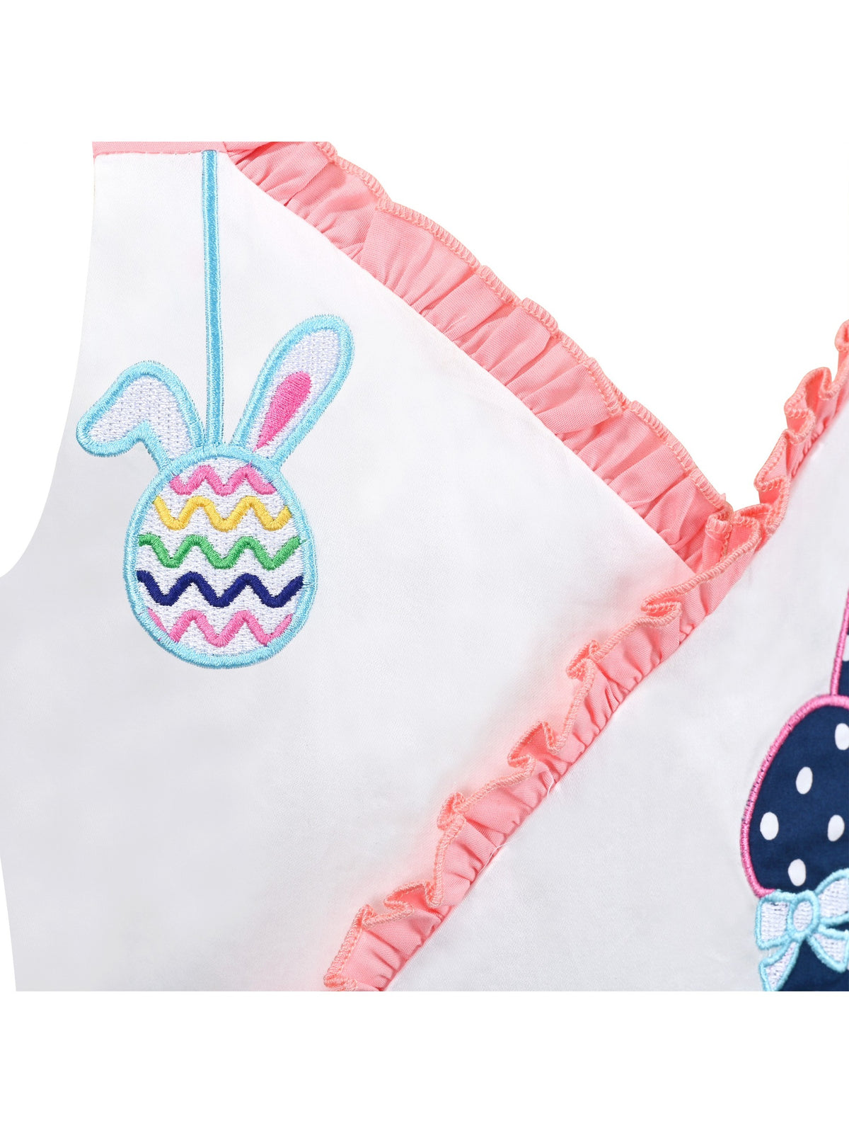Girls Pink Heart Print Bow Tie Party Sundress Kids Clothes SZ - Blue Polka Dot