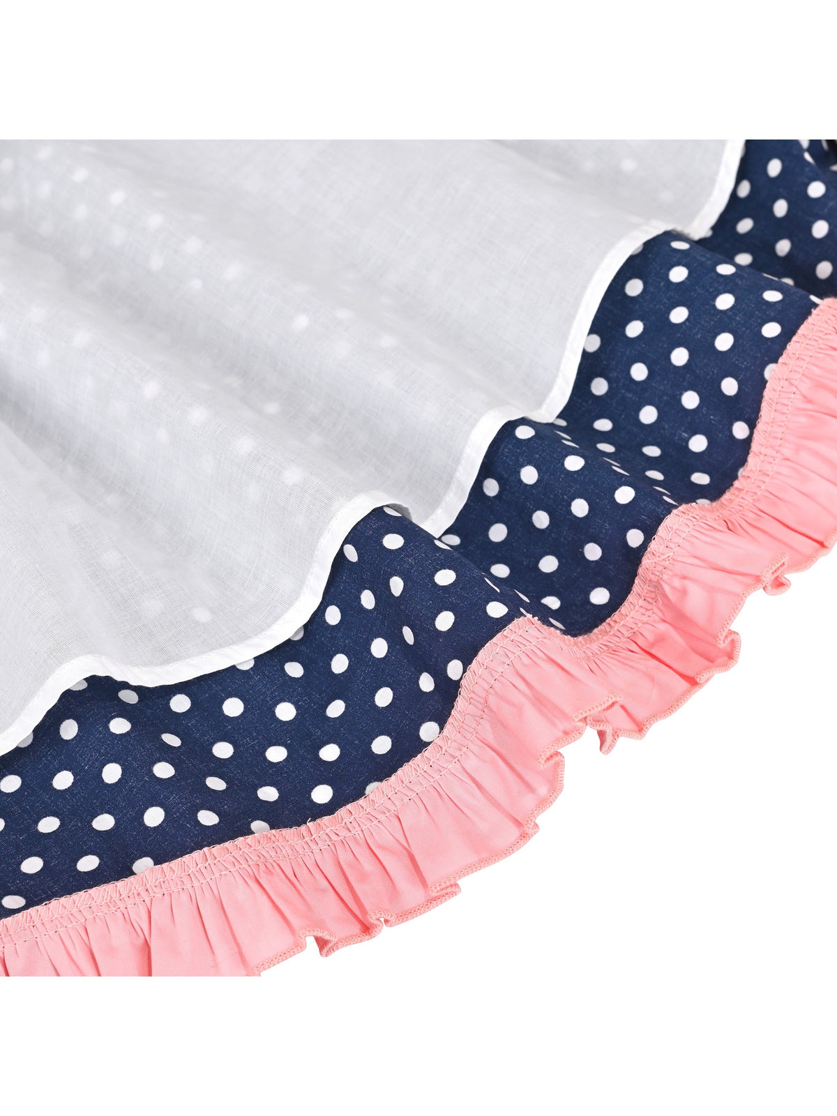 Girls Pink Heart Print Bow Tie Party Sundress Kids Clothes SZ - Blue Polka Dot