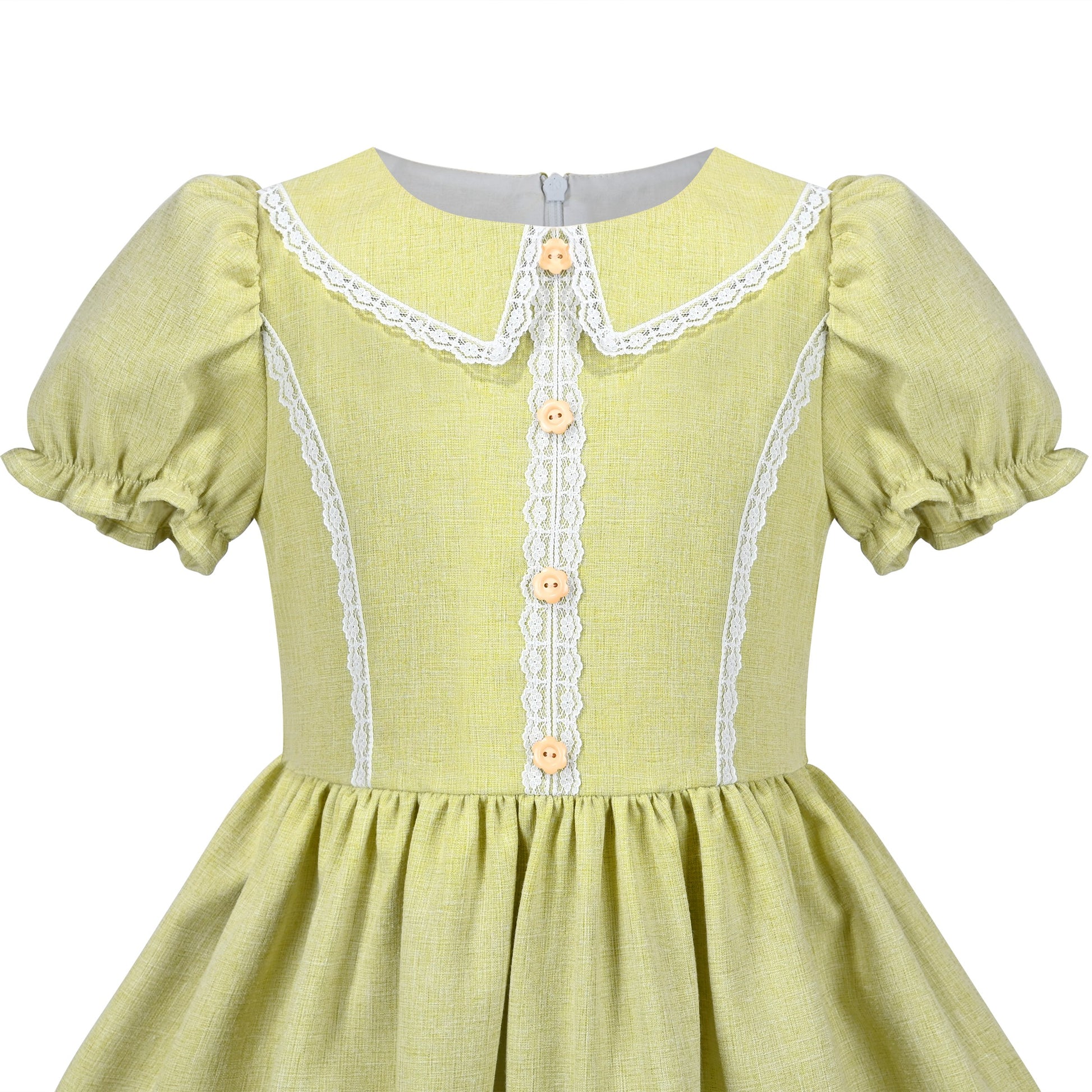 Girls Dress Purple Rainbow White Collar Short Sleeve Casual Birthday Green