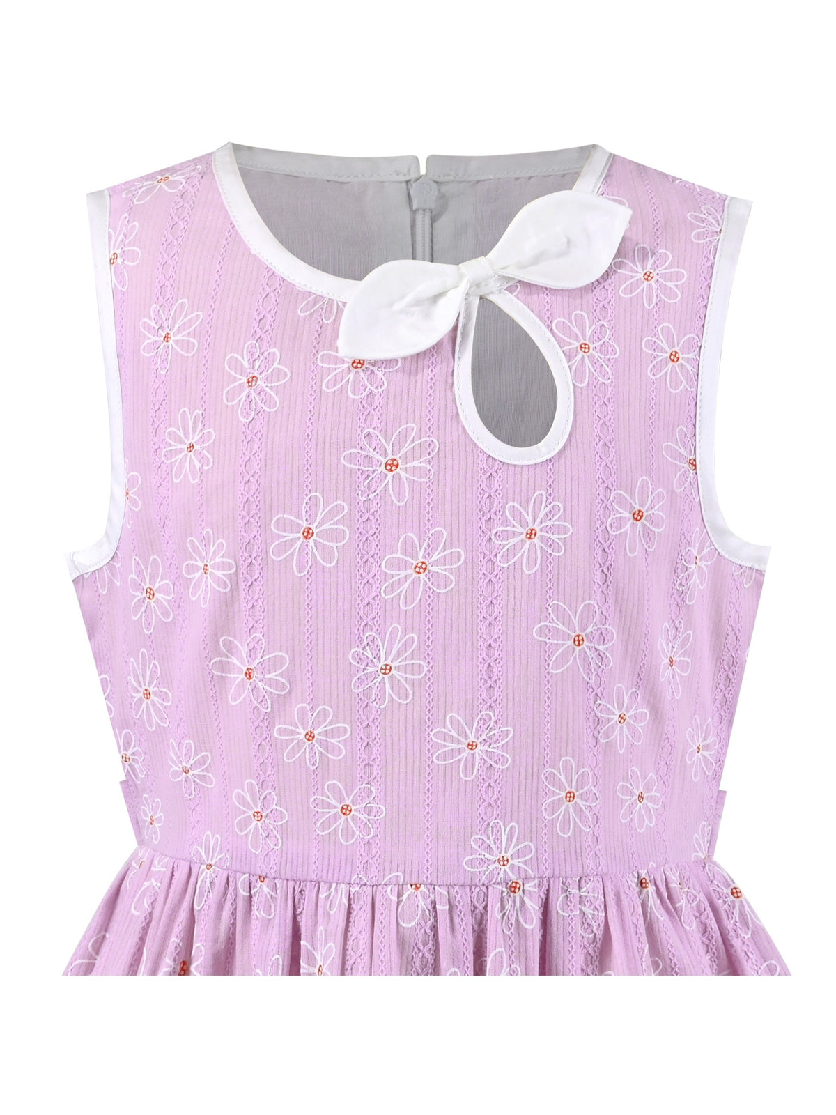Girls Dress Blue Polka Dot Classic Vintage Holiday Sundress - Pink White Flower