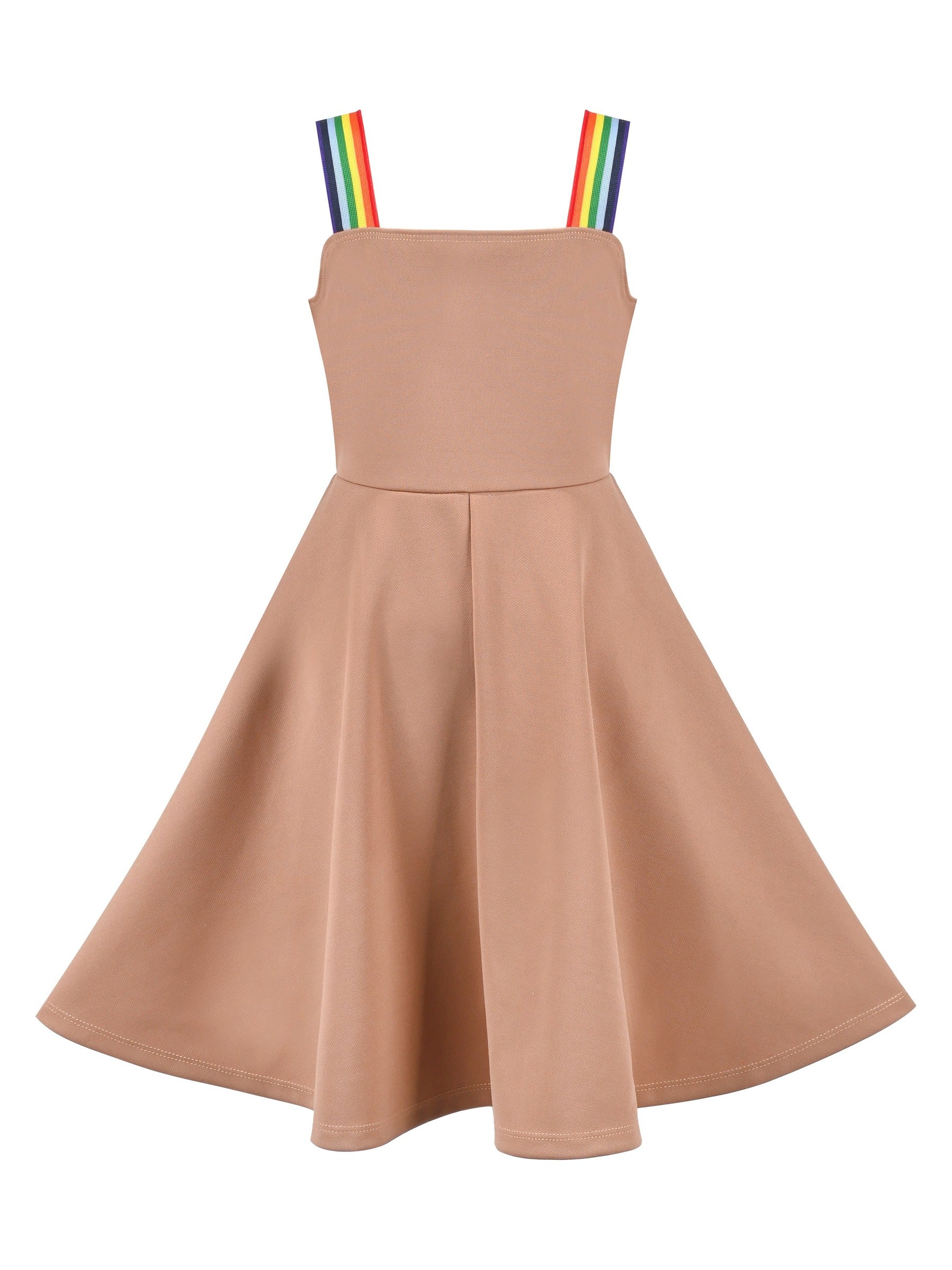Girls Casual Dress Watermelon Tank Summer Sundress Brown