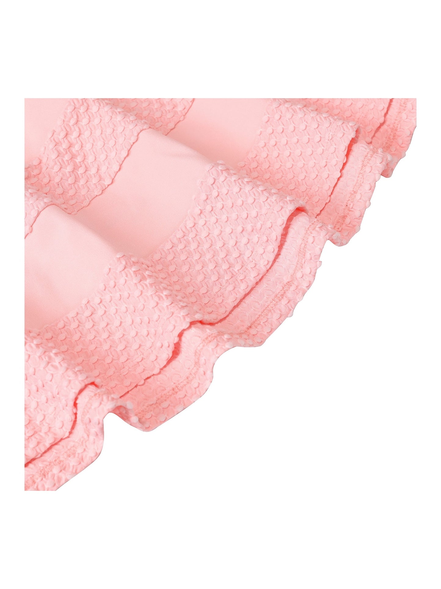 Girls Dress White Solid A-line Retro Puff Sleeve Casual Spring Summer Pink