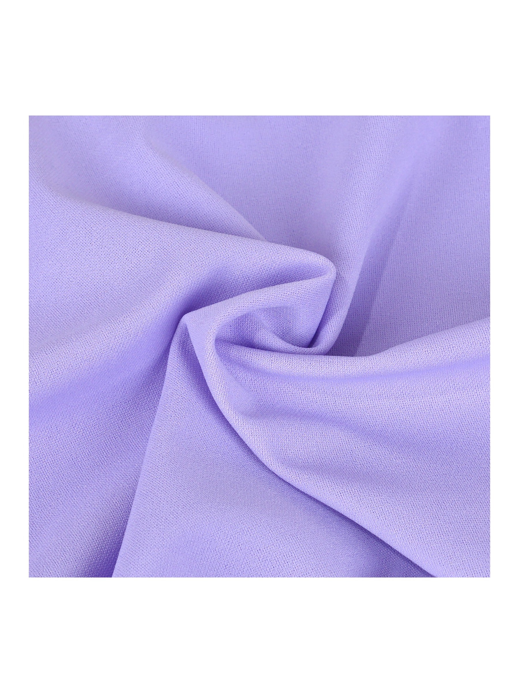 Girls Dress White Solid A-line Retro Puff Sleeve Casual Spring Summer Purple
