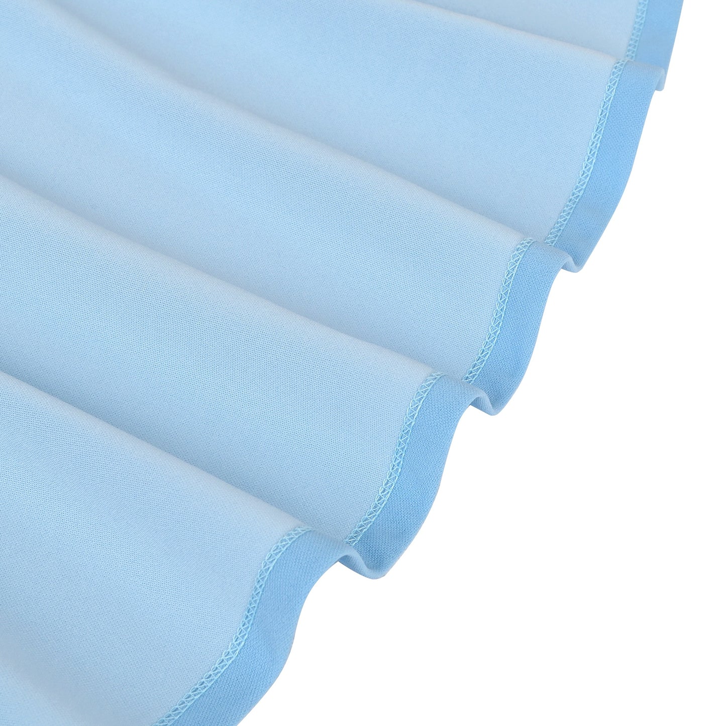 Girls Dress White Solid A-line Retro Puff Sleeve Casual Spring Summer Blue