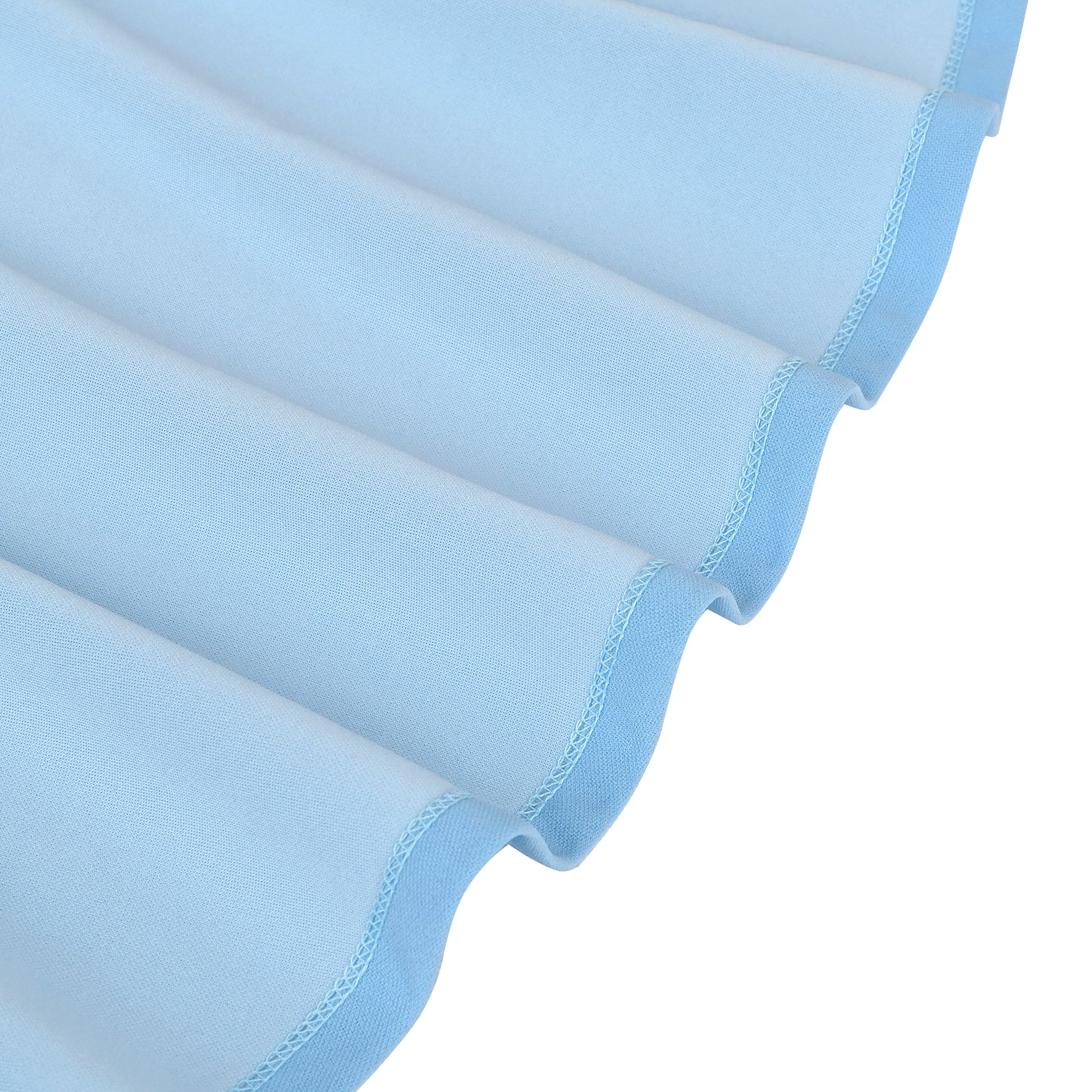 Girls Dress White Solid A-line Retro Puff Sleeve Casual Spring Summer Blue