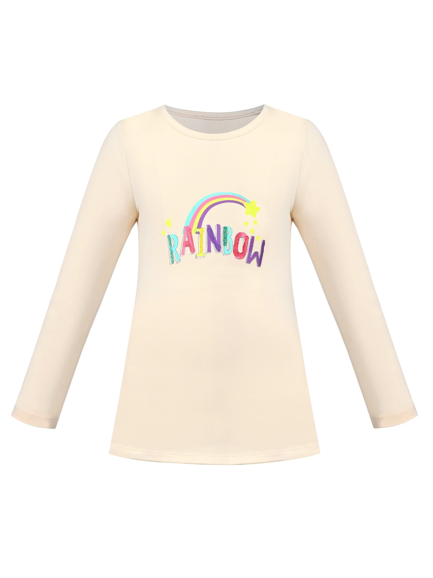 Girls Tee Purple Unicorn Magical Soft Cotton Ruffle Long Sleeve Casual Yellow