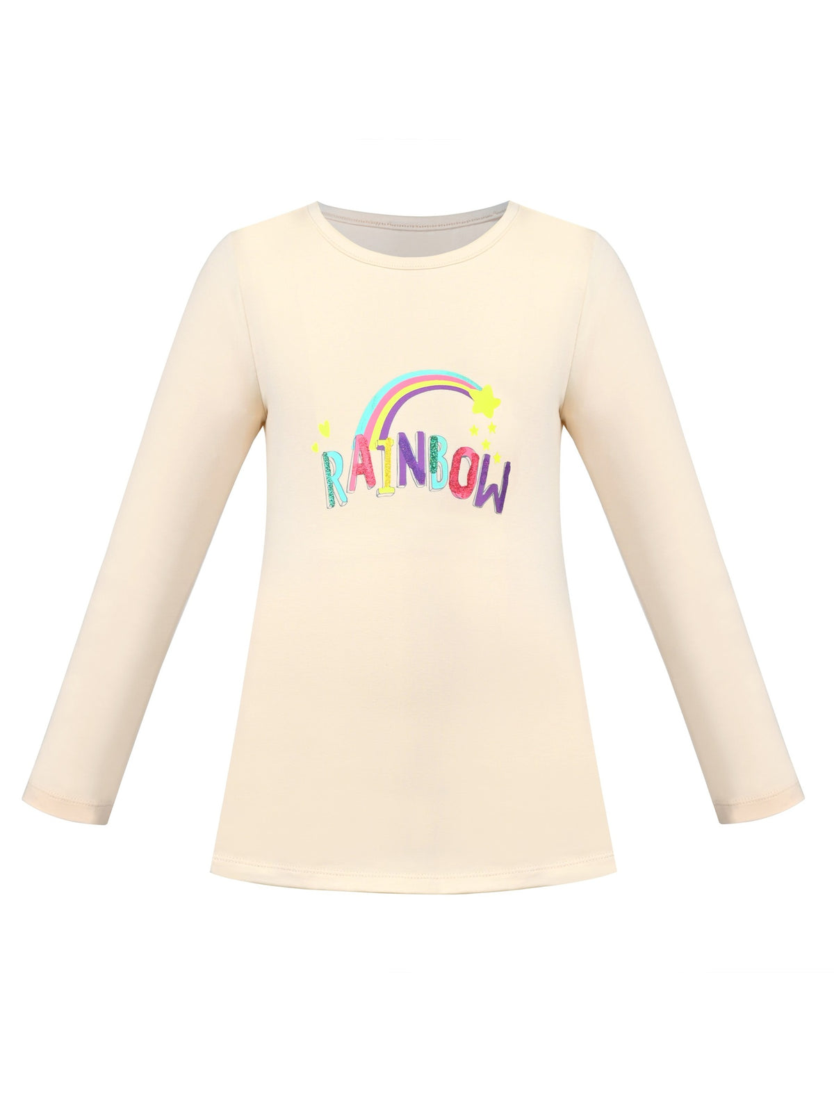Girls Tee Purple Unicorn Magical Soft Cotton Ruffle Long Sleeve Casual - Yellow