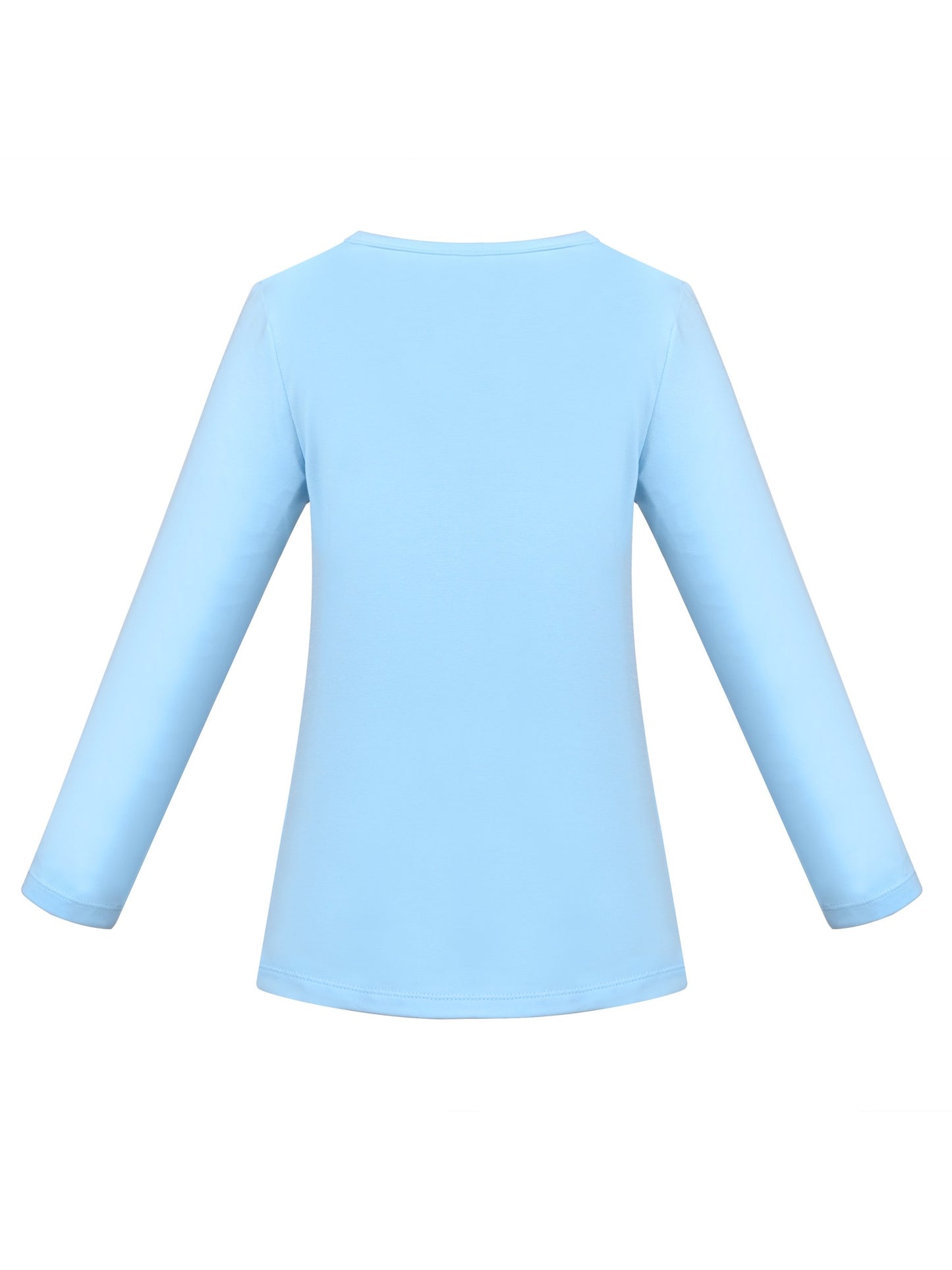 Girls Tee Purple Unicorn Magical Soft Cotton Ruffle Long Sleeve Casual Blue