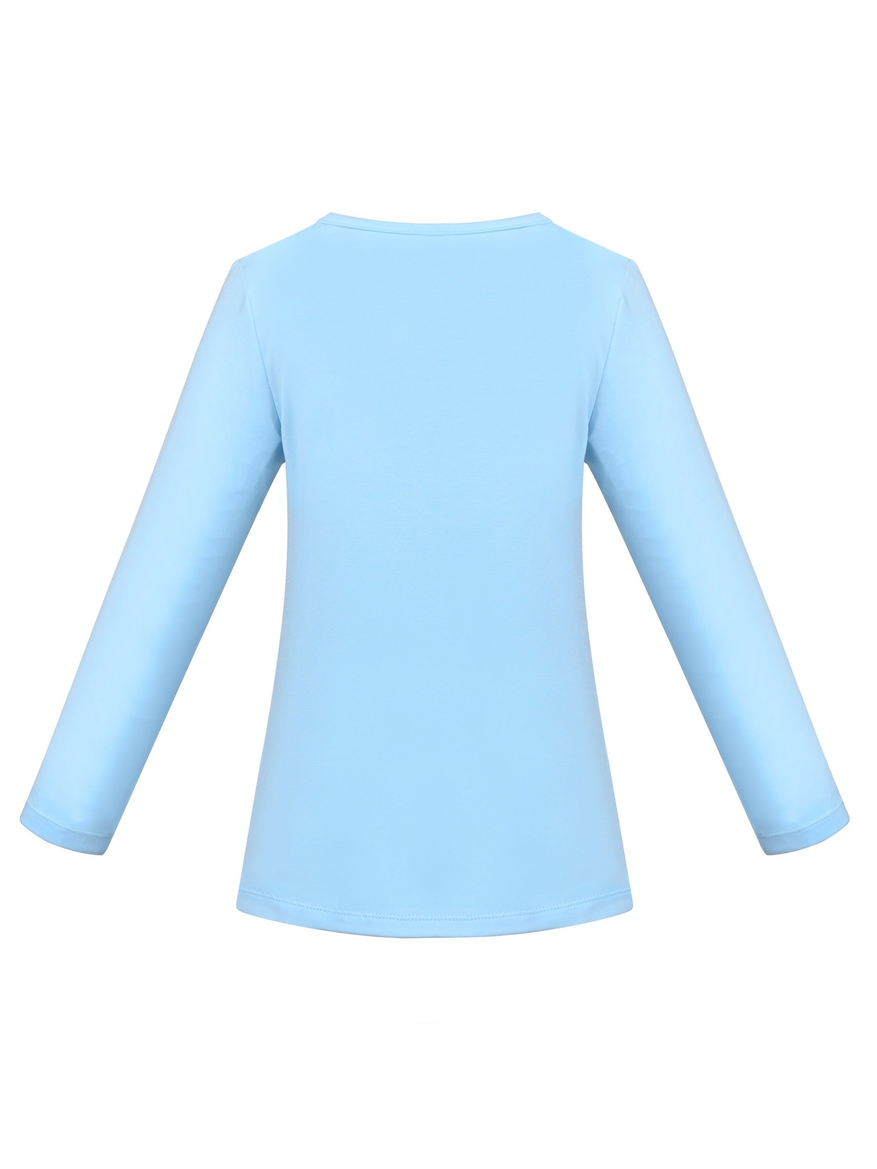 Girls Tee Purple Unicorn Magical Soft Cotton Ruffle Long Sleeve Casual Blue