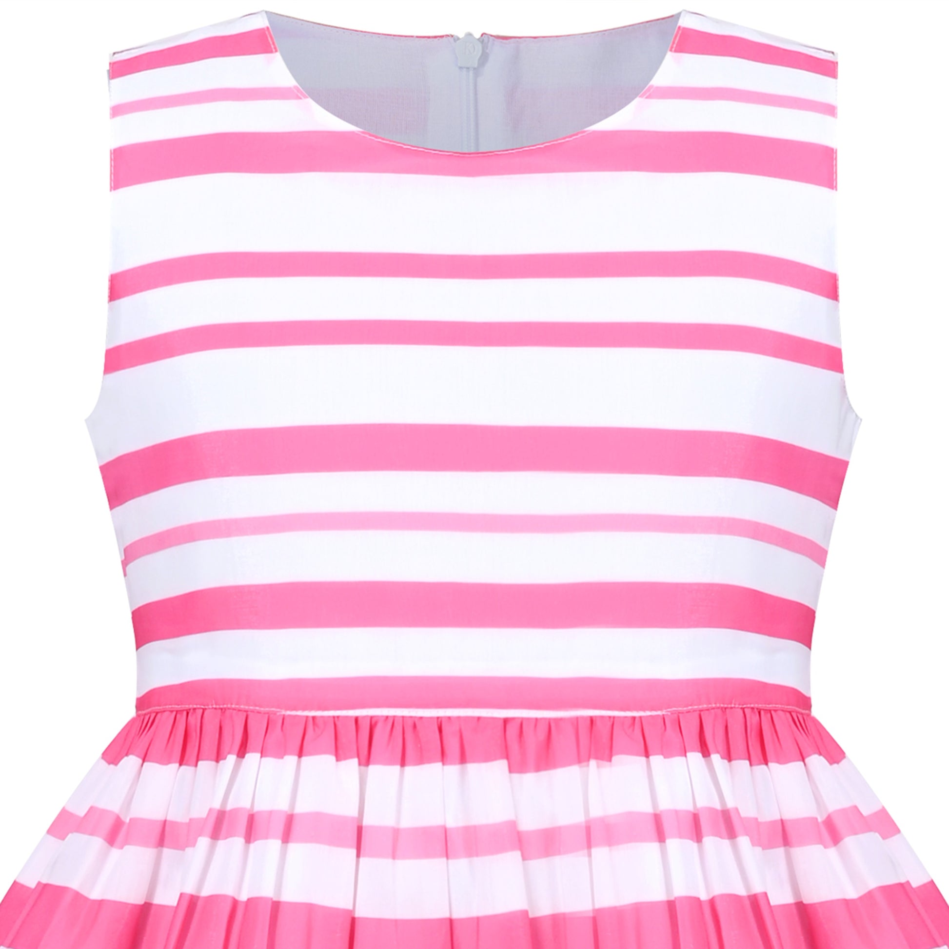 Girls Dress Black Striped Pink Flower Sundress Pink