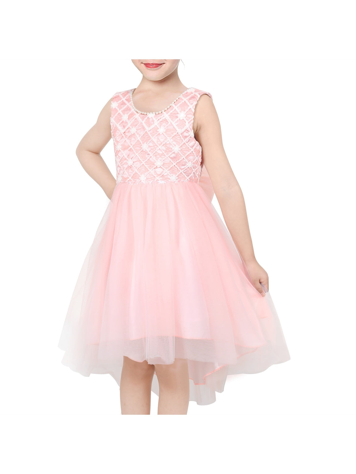 Girls Dress Sequin Mesh Party Wedding Princess Tulle Red - Light Pink